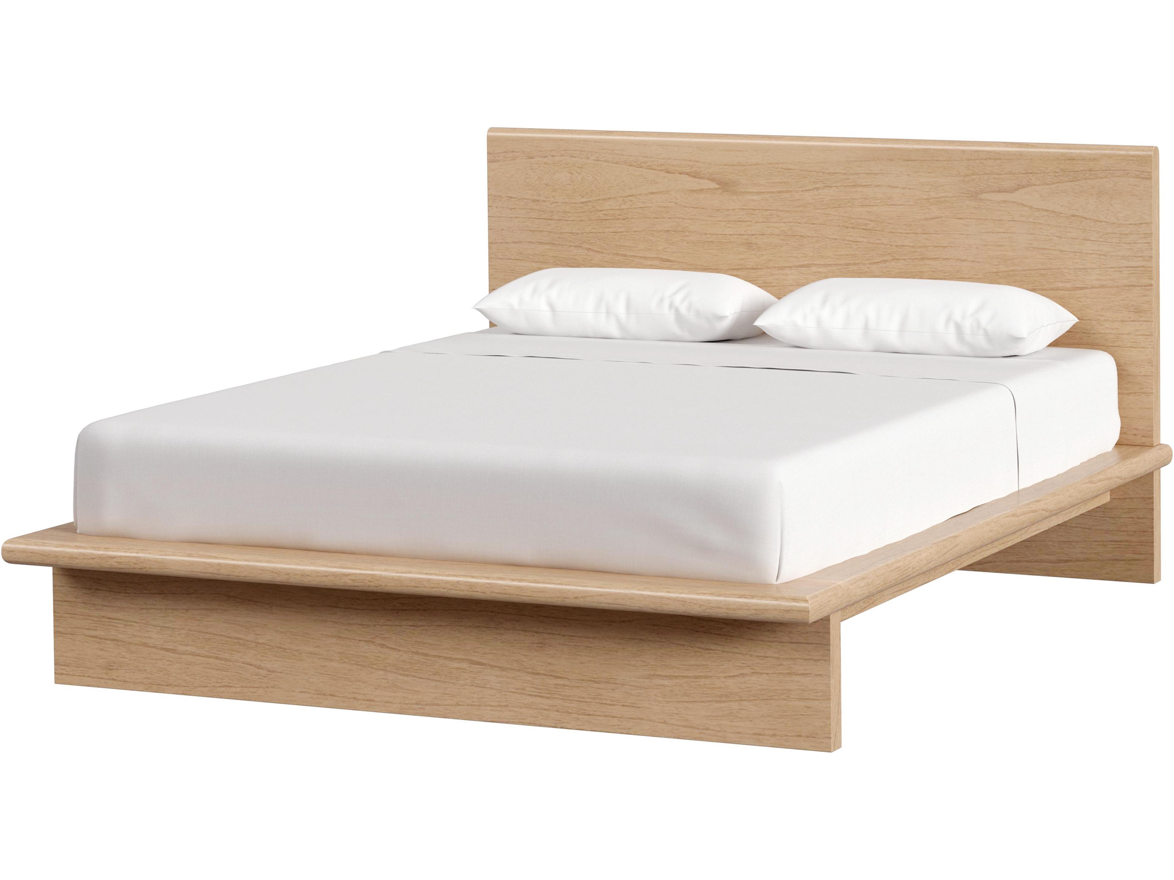 Halmstad Blonde Oak Natural Mindi Wood Queen Platform Bed