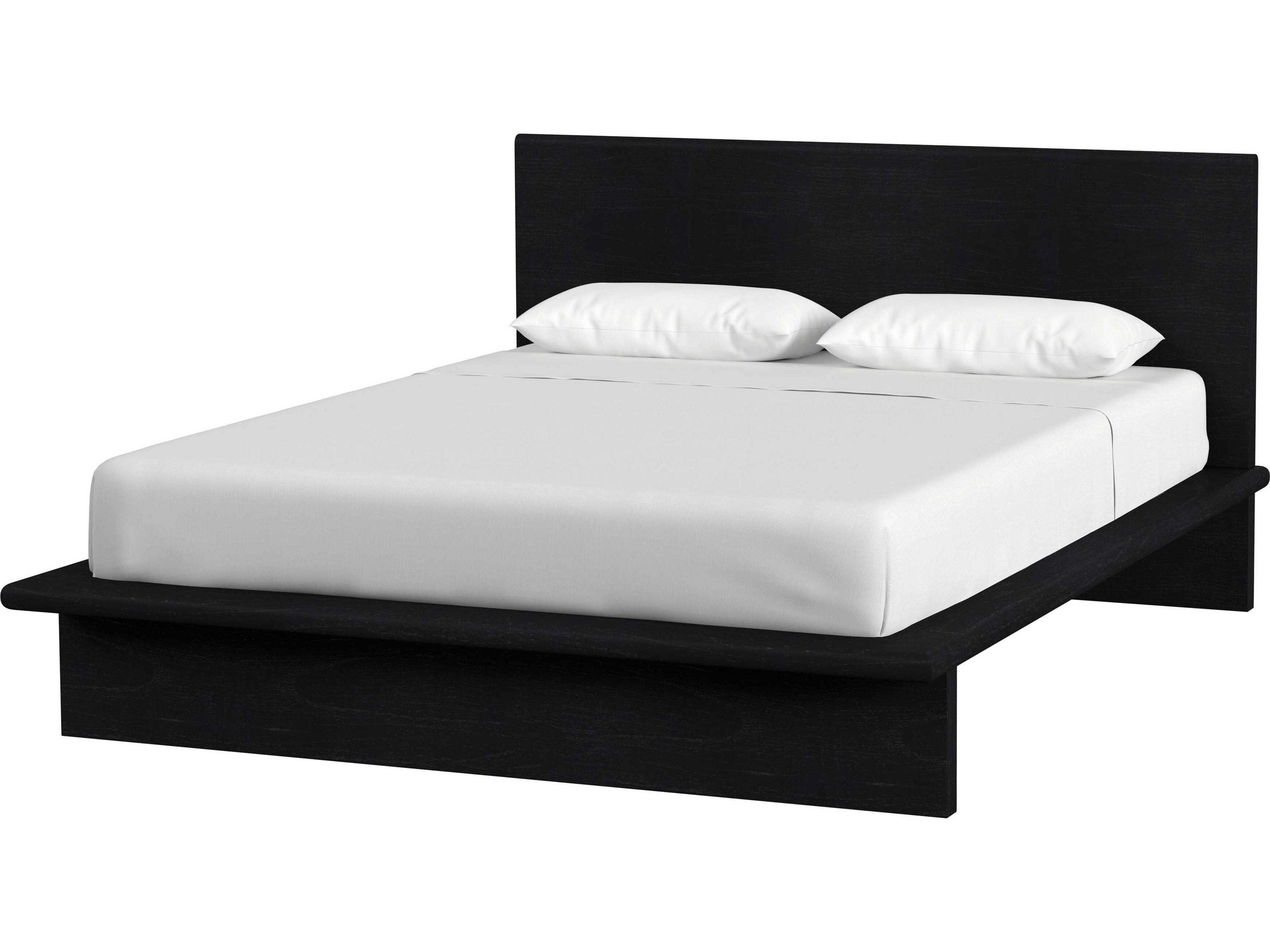 Halmstad Black Solid Wood Queen Platform Bed