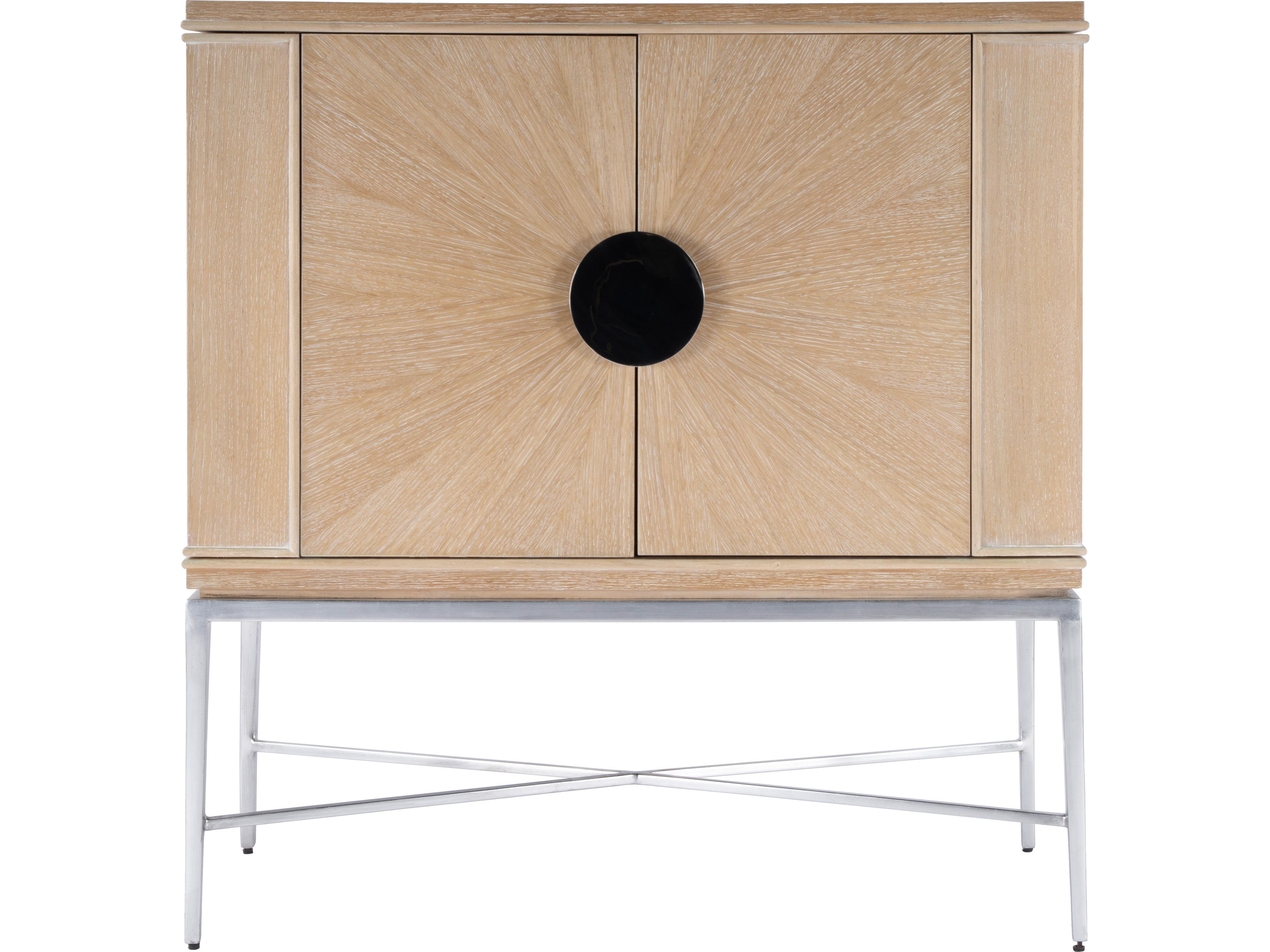 Butler Joanie Oak Wood Tan Beige Wine Cabinet