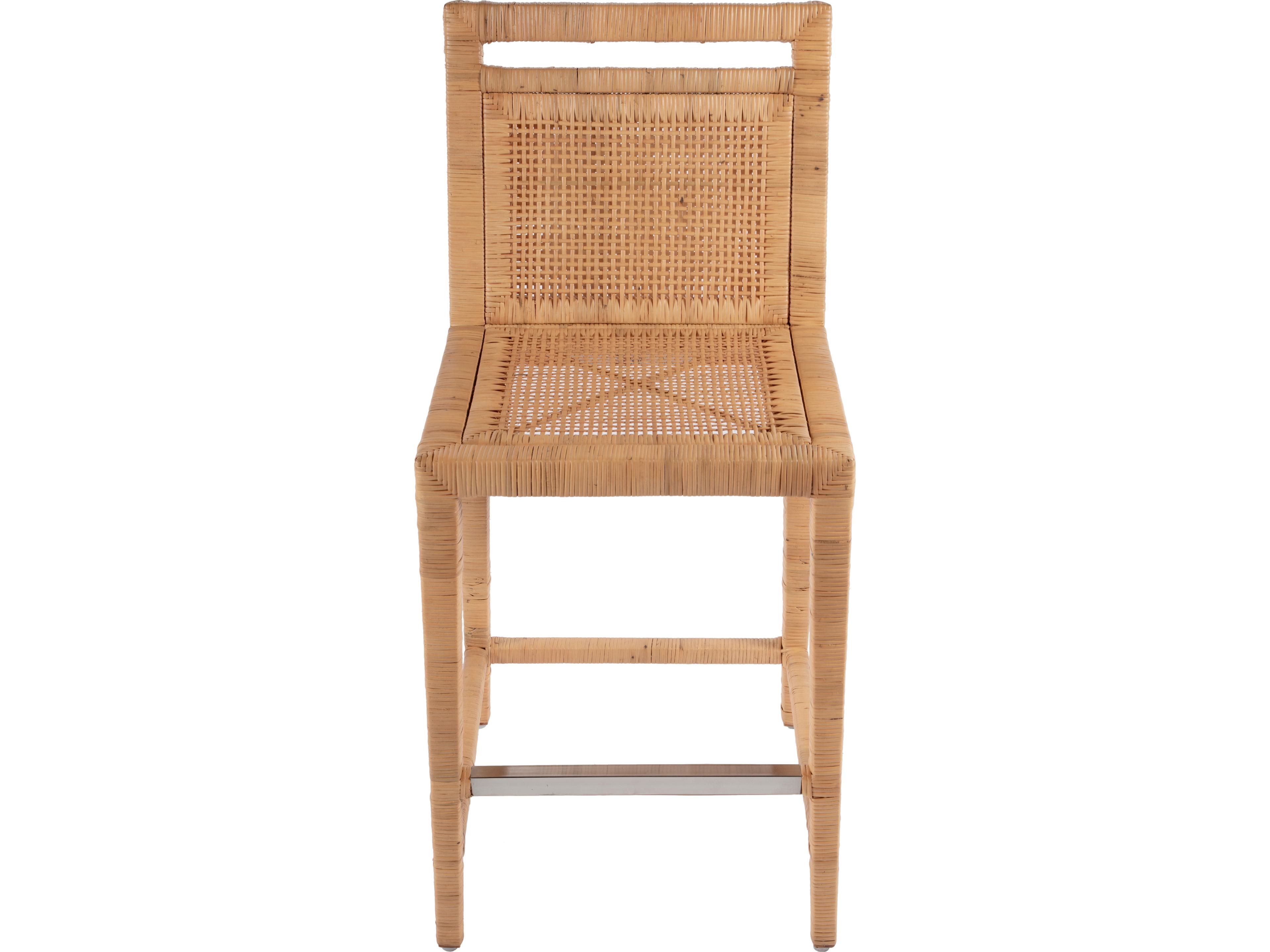 Butler Brielle Natural Rattan Mahogany Wood Counter Stool