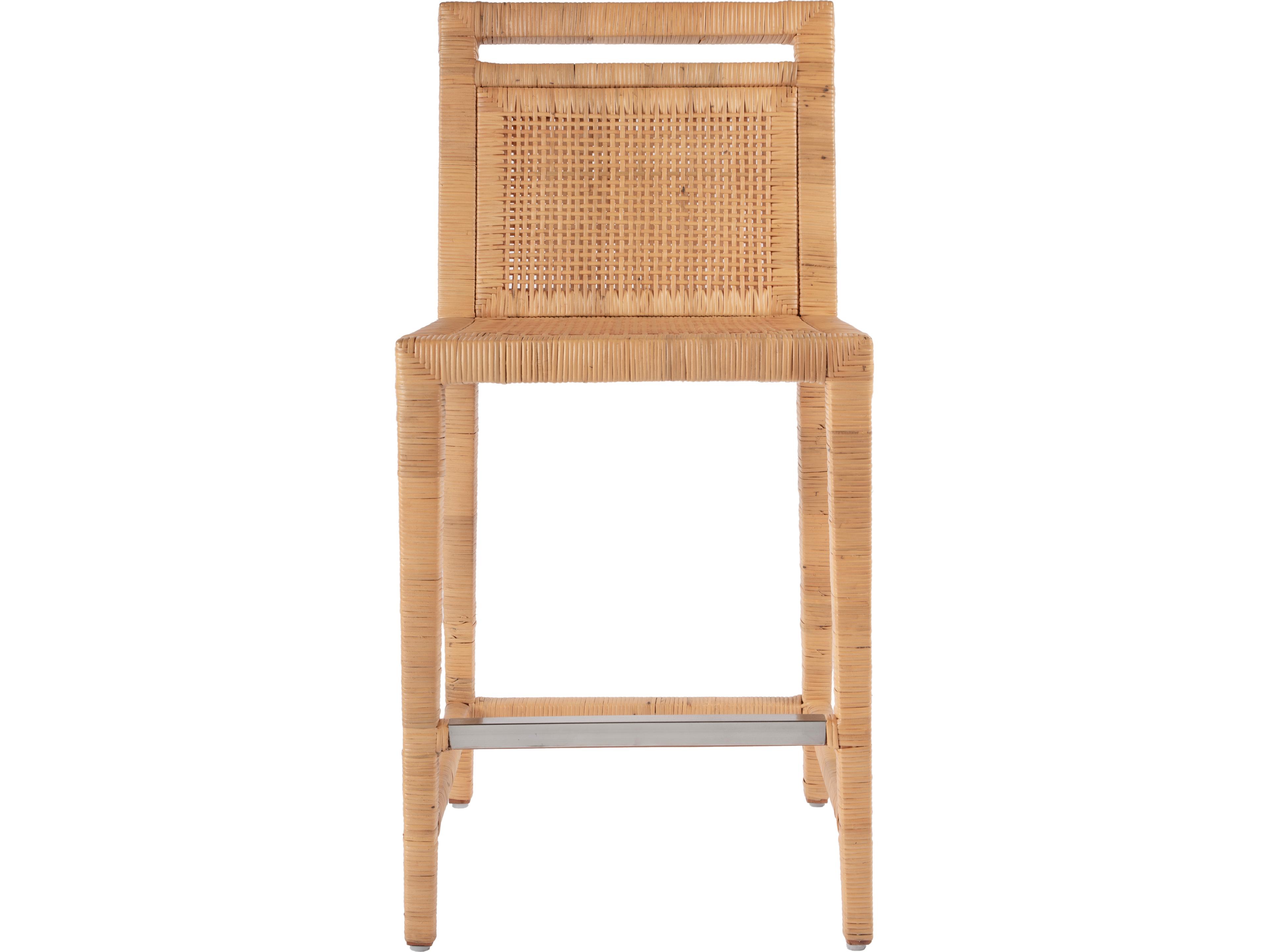 Butler Brielle Natural Rattan Mahogany Wood Counter Stool