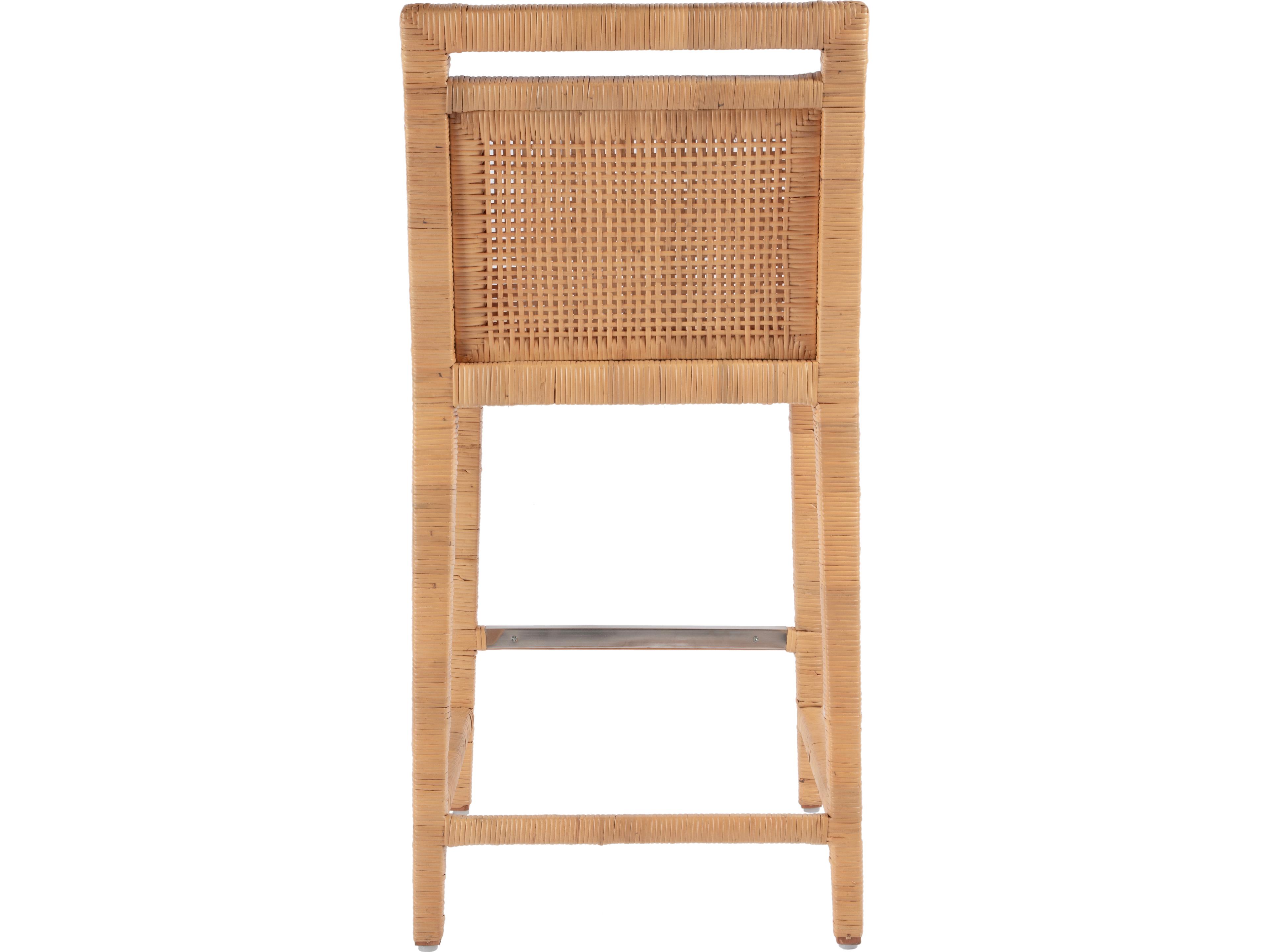 Butler Brielle Natural Rattan Mahogany Wood Counter Stool
