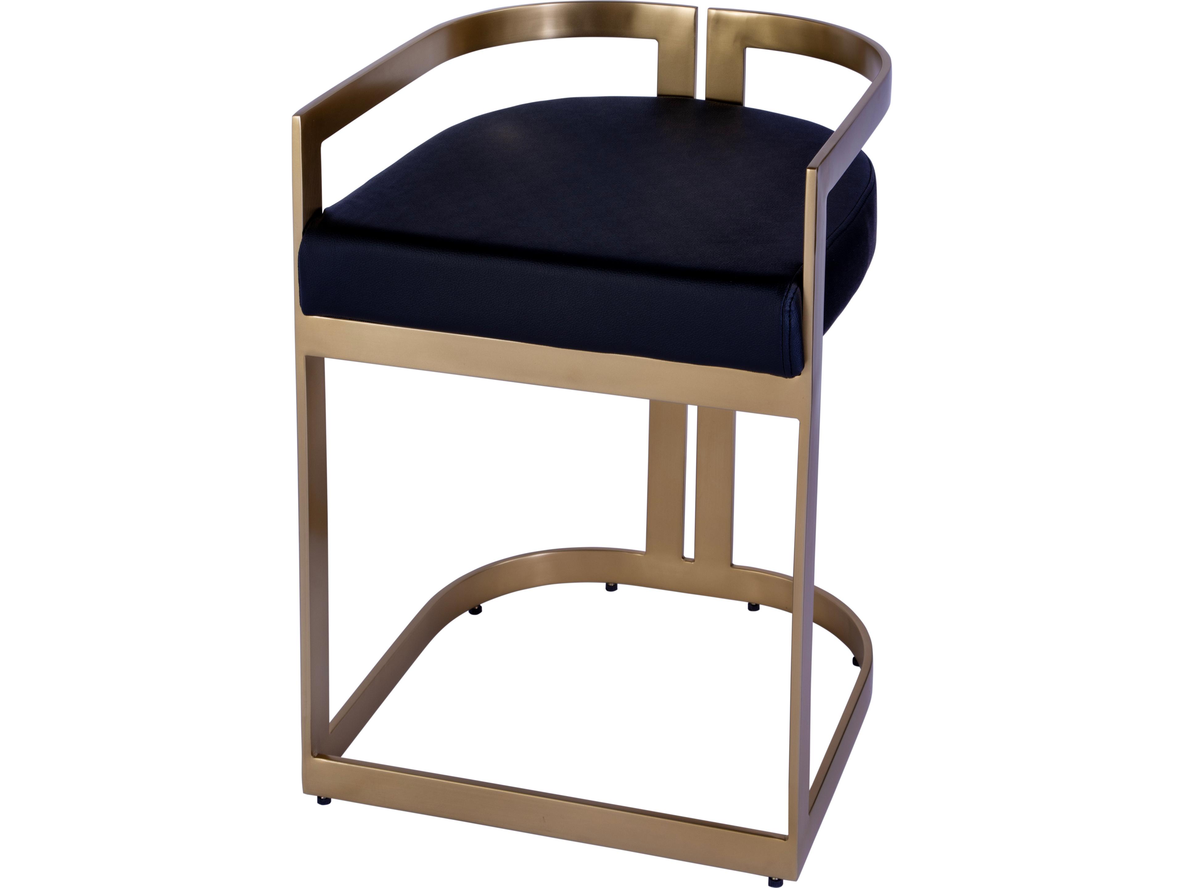 Clarence Black Leather Faux Counter Stool