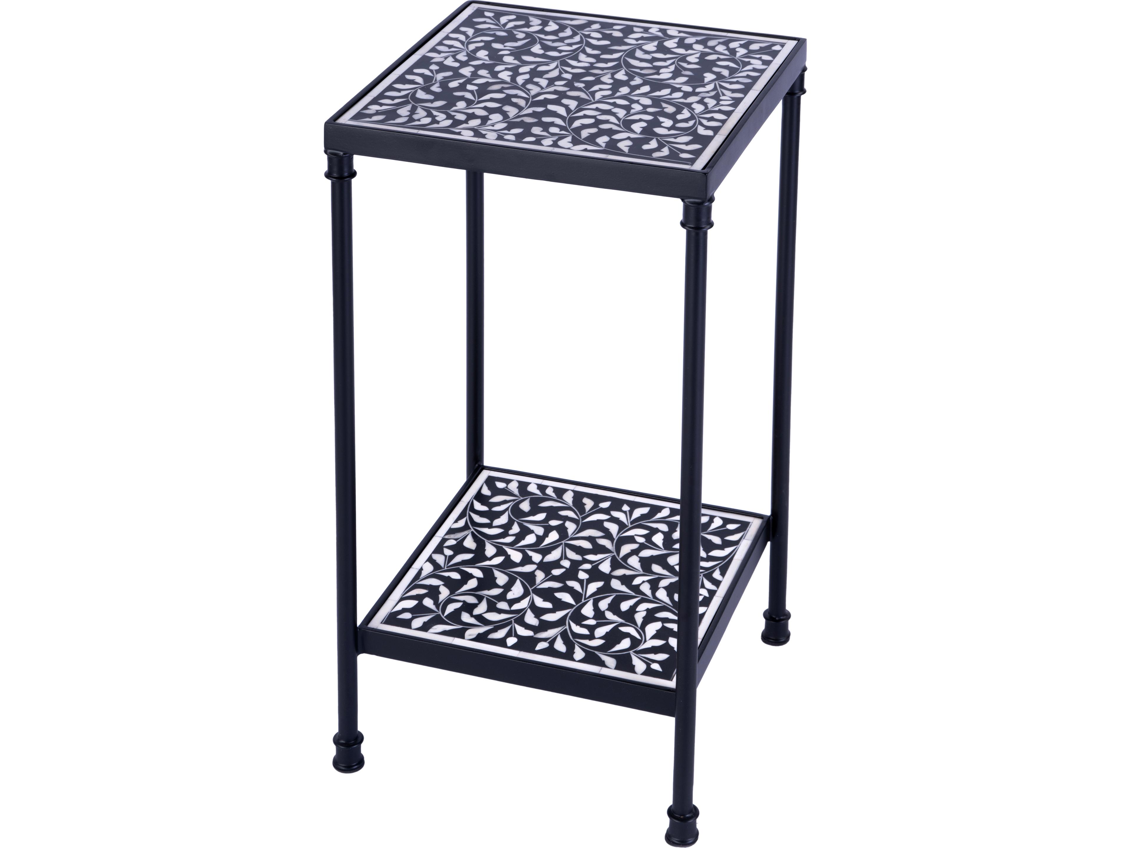 Lana Square Resin Black Bone End Table