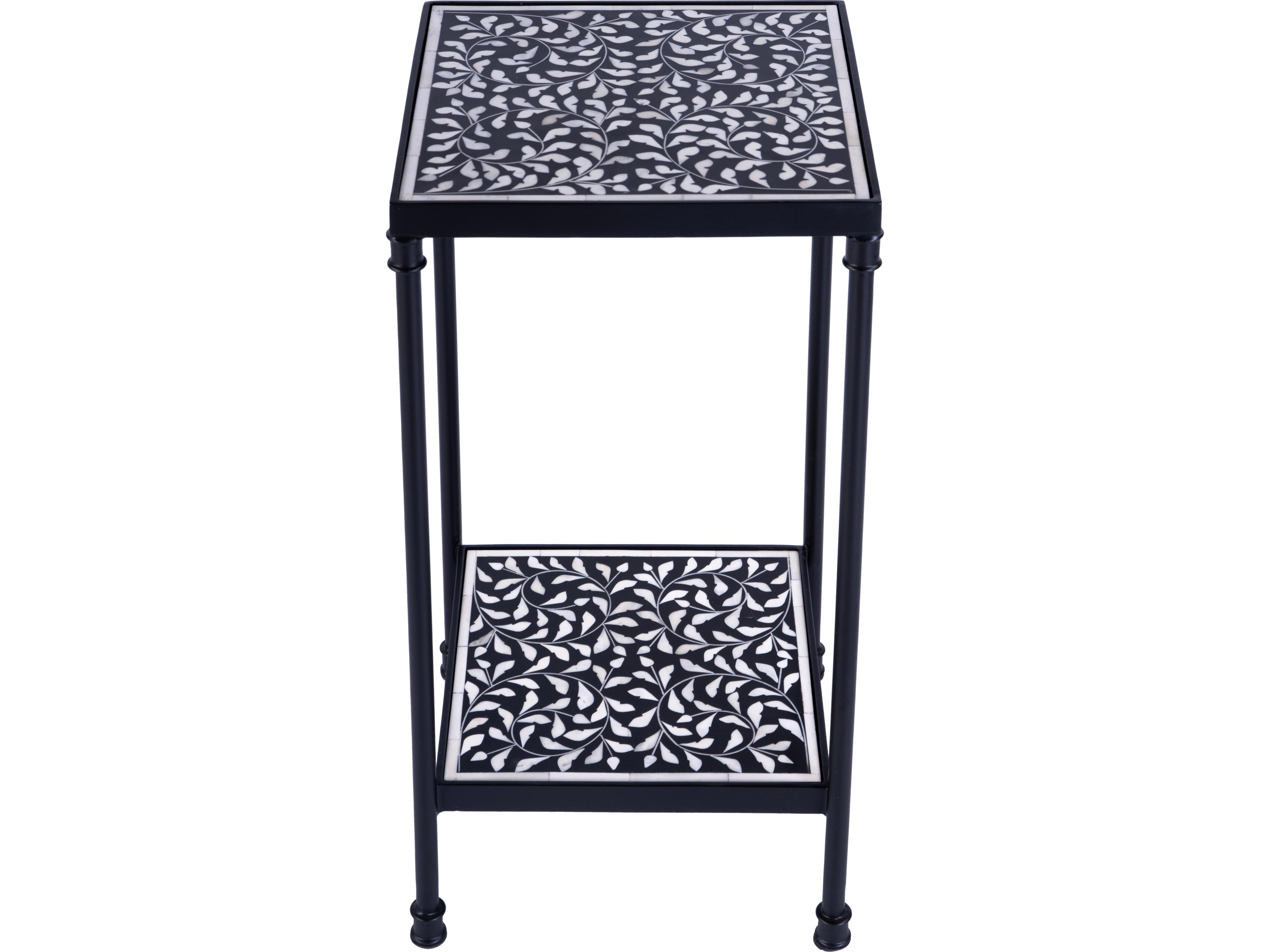 Butler Lana Square Resin Black Bone End Table