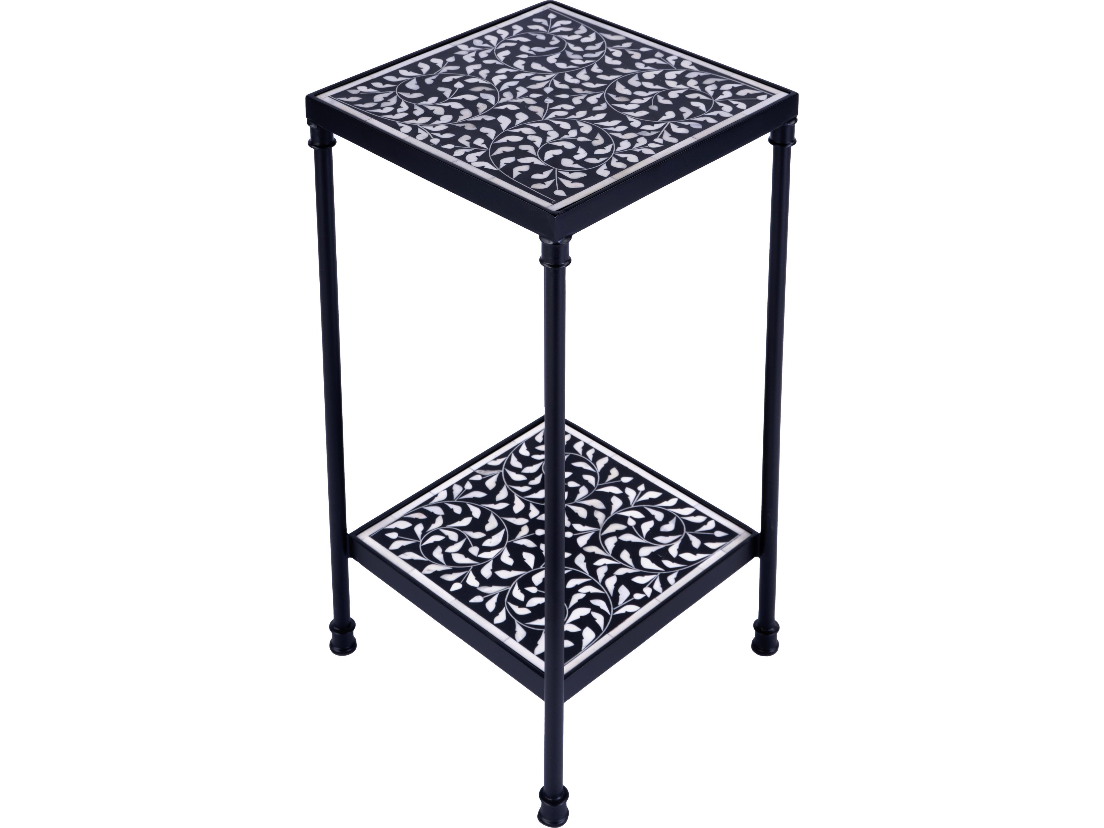 Butler Lana Square Resin Black Bone End Table