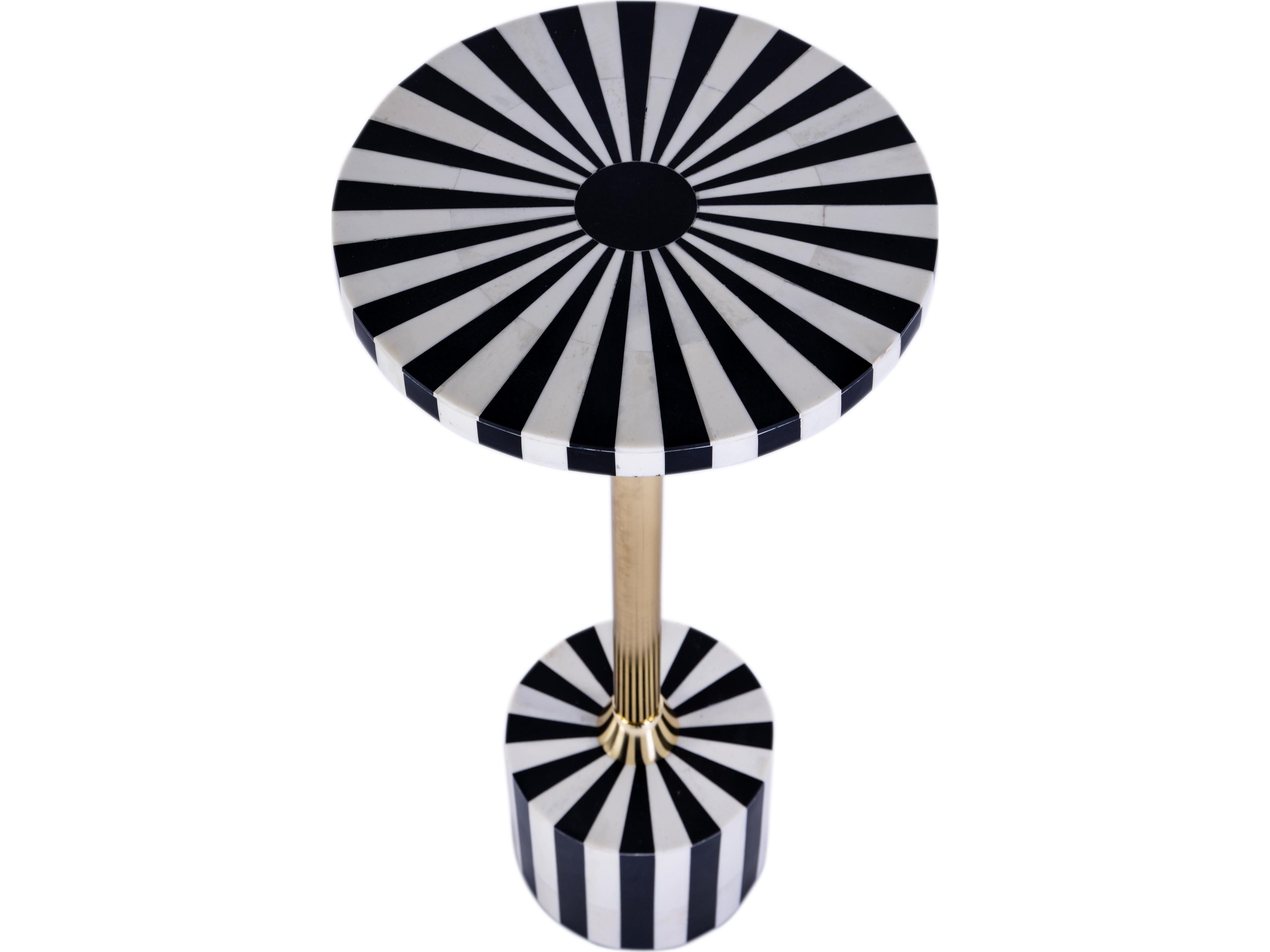 Butler Zane Round Resin Black Bone End Table