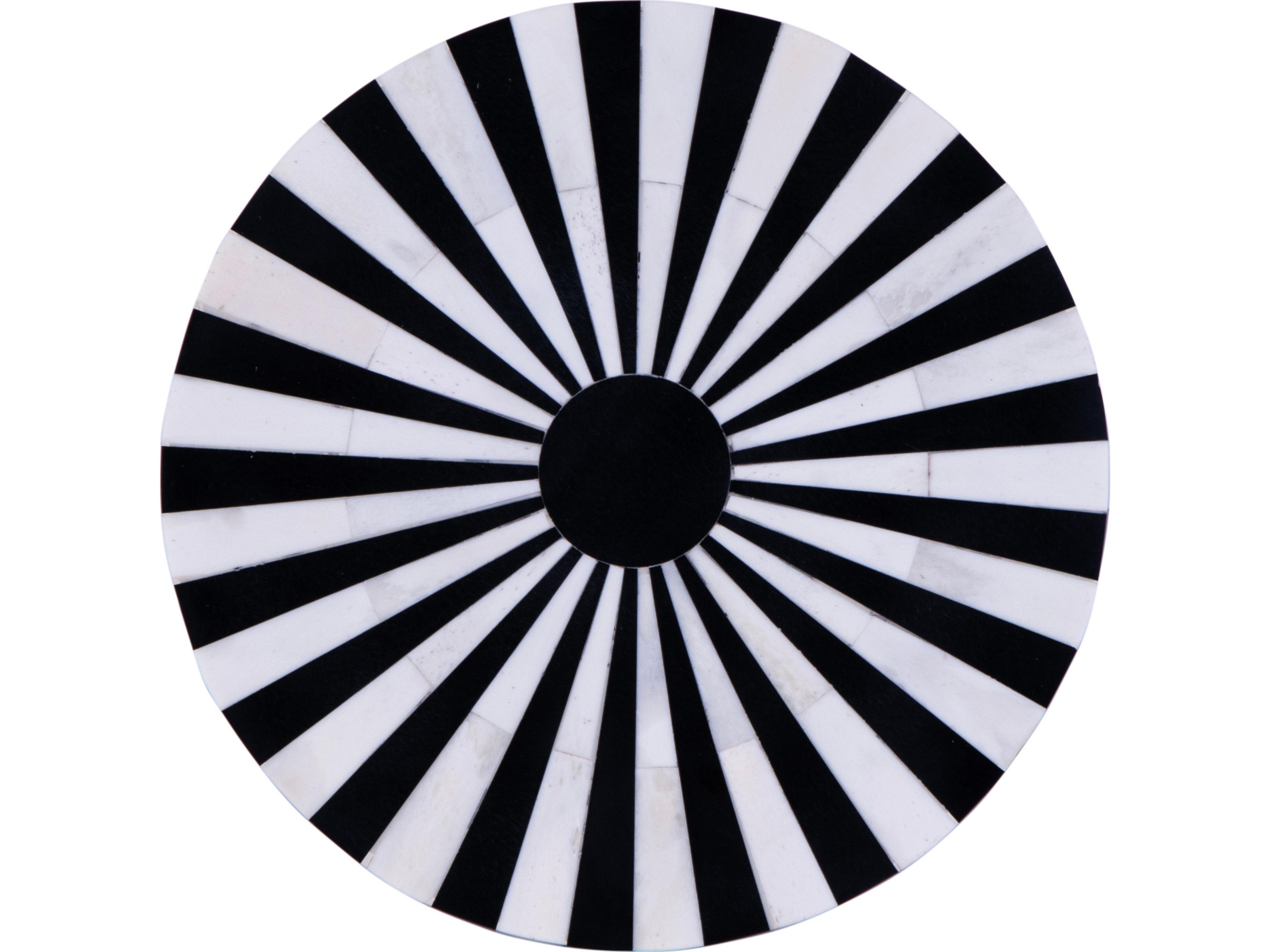 Butler Zane Round Resin Black Bone End Table