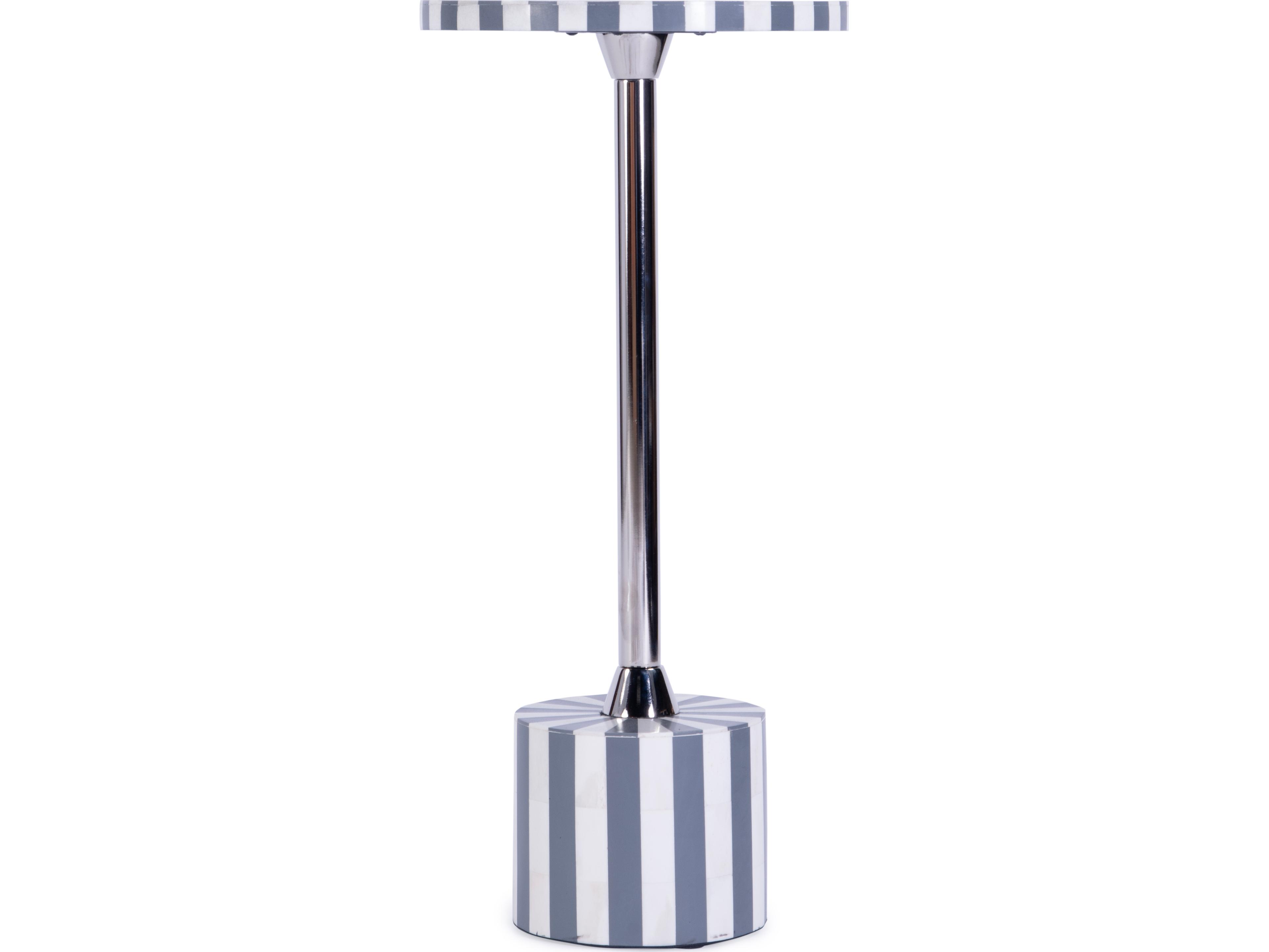 Butler Zane Round Resin Gray Bone Inlay End Table