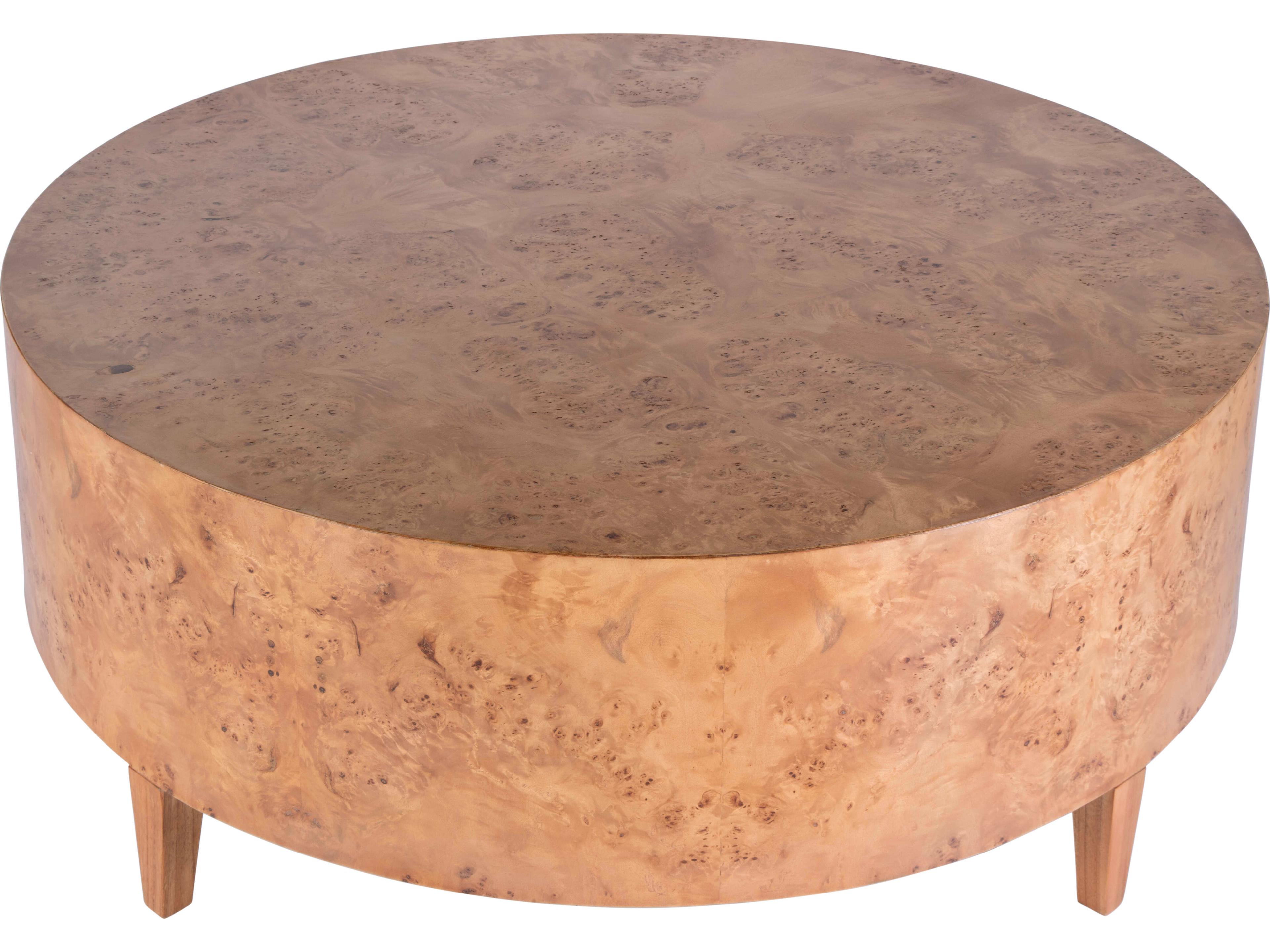 Billie Round Wood Brown Coffee Table