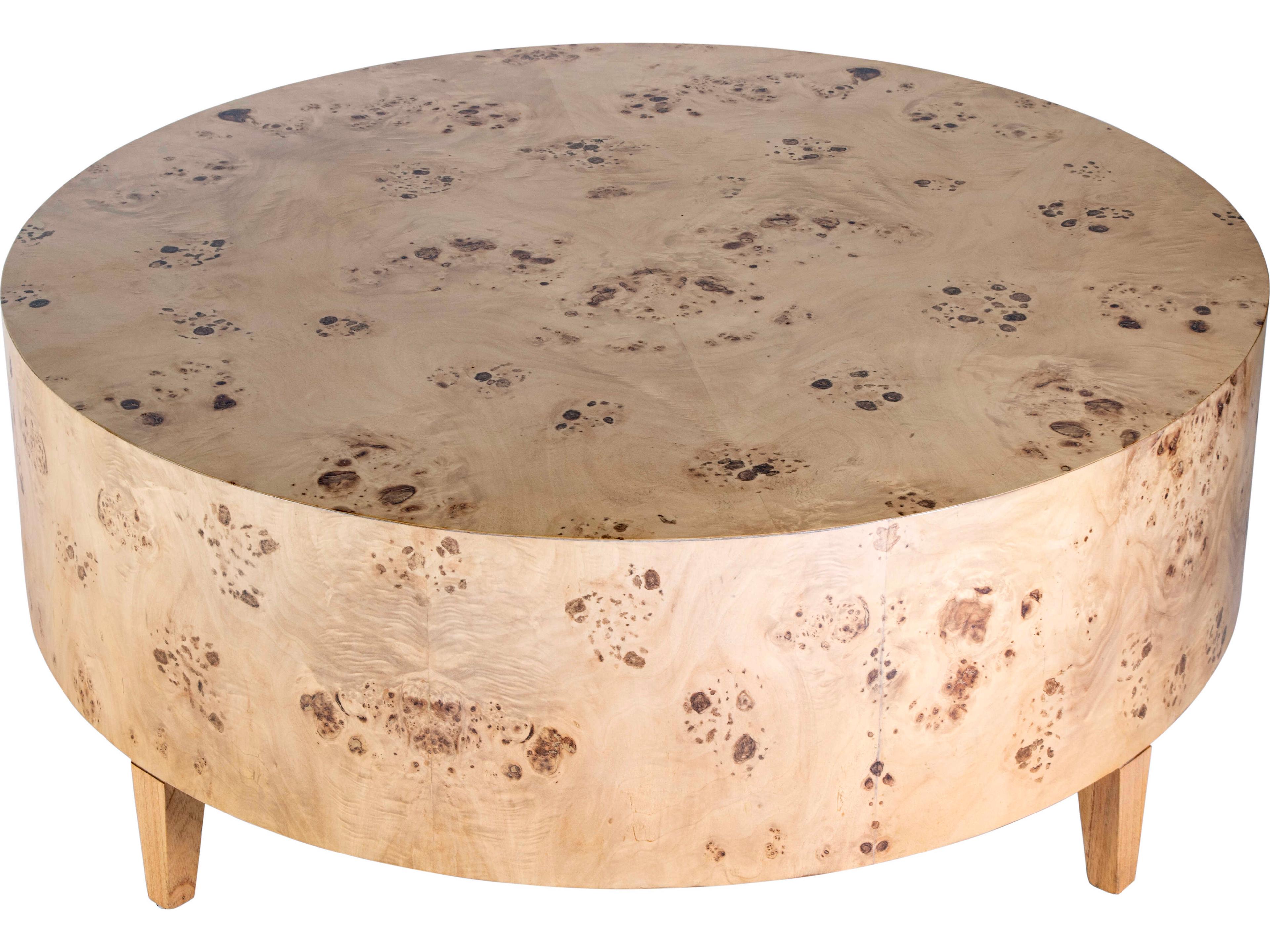 Billie Round Wood Brown Coffee Table