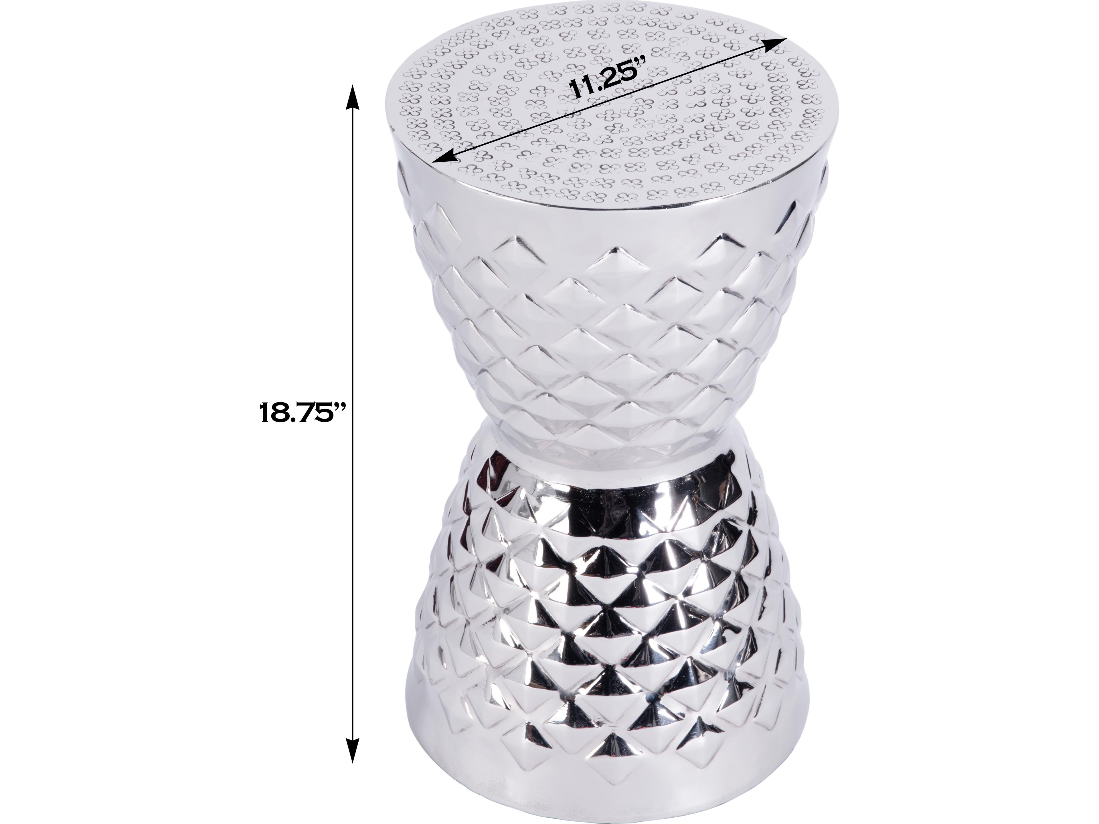 Butler Hudson Round Metal Silver End Table