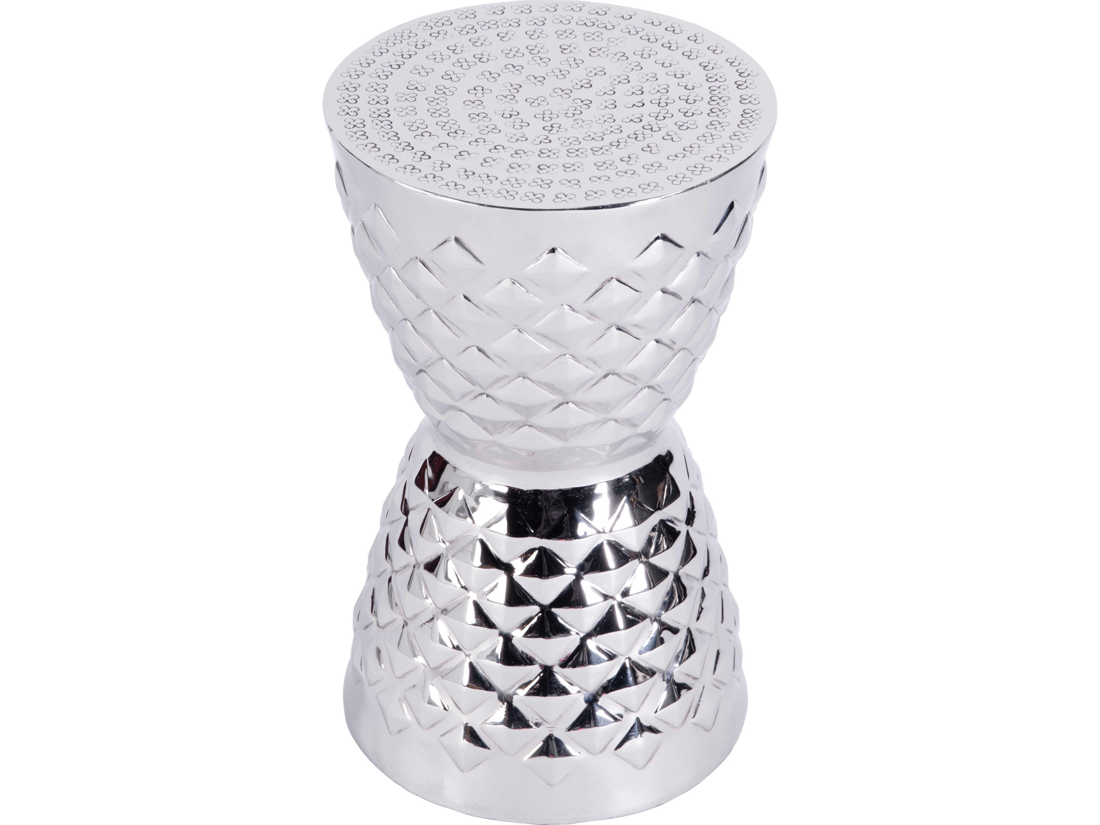 Butler Hudson Round Metal Silver End Table