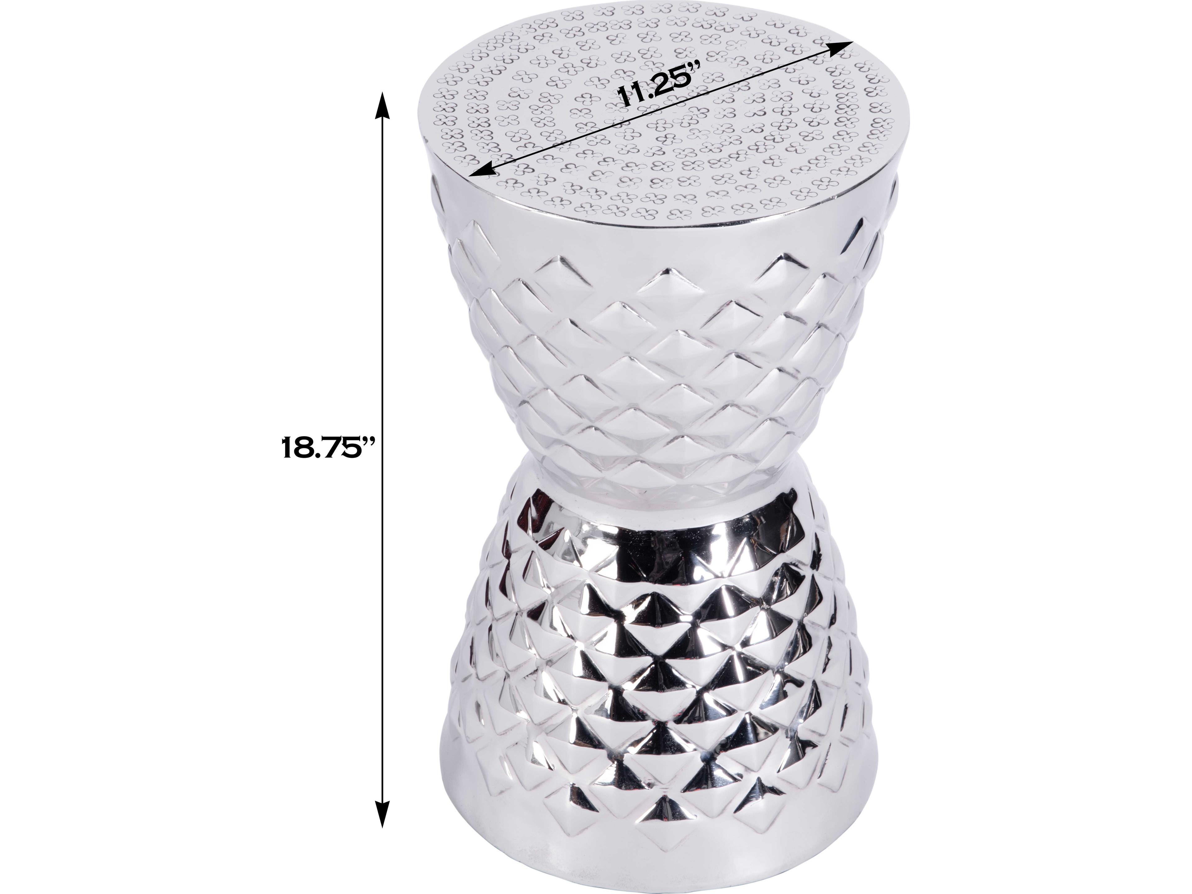 Butler Hudson Round Metal Silver End Table