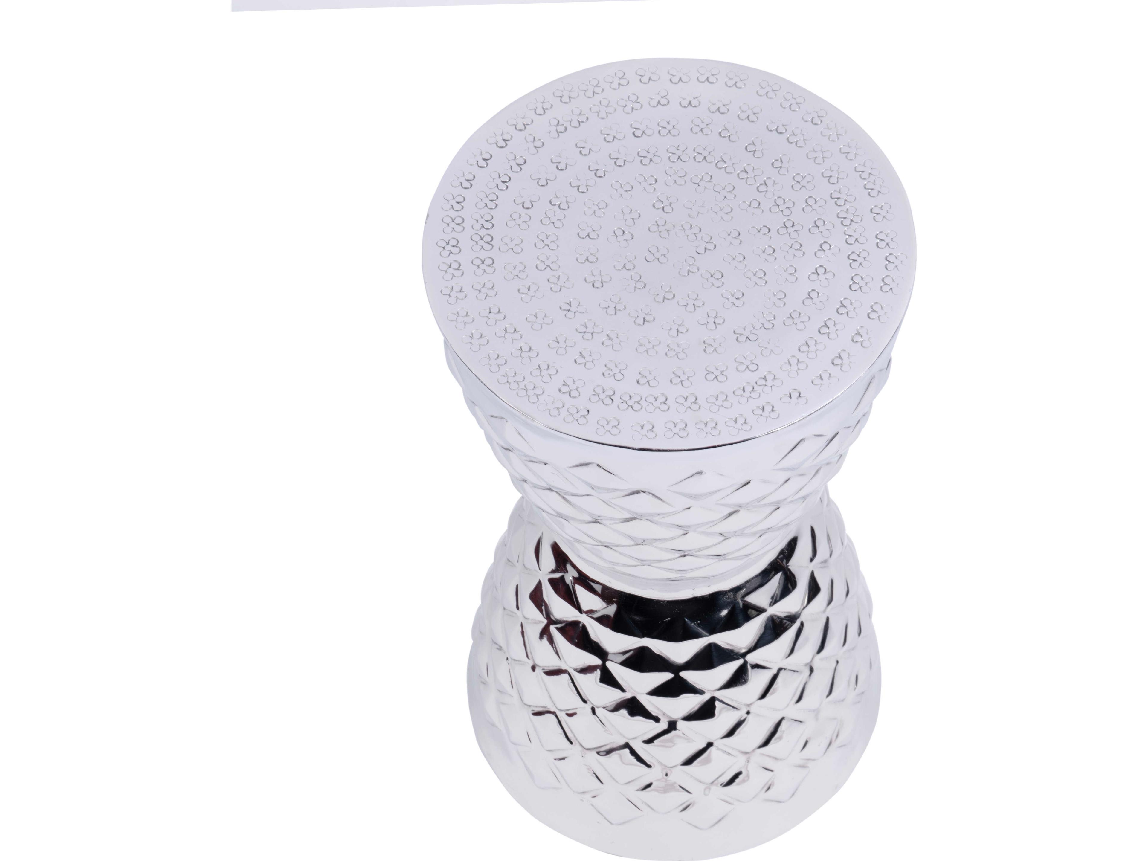 Butler Hudson Round Metal Silver End Table