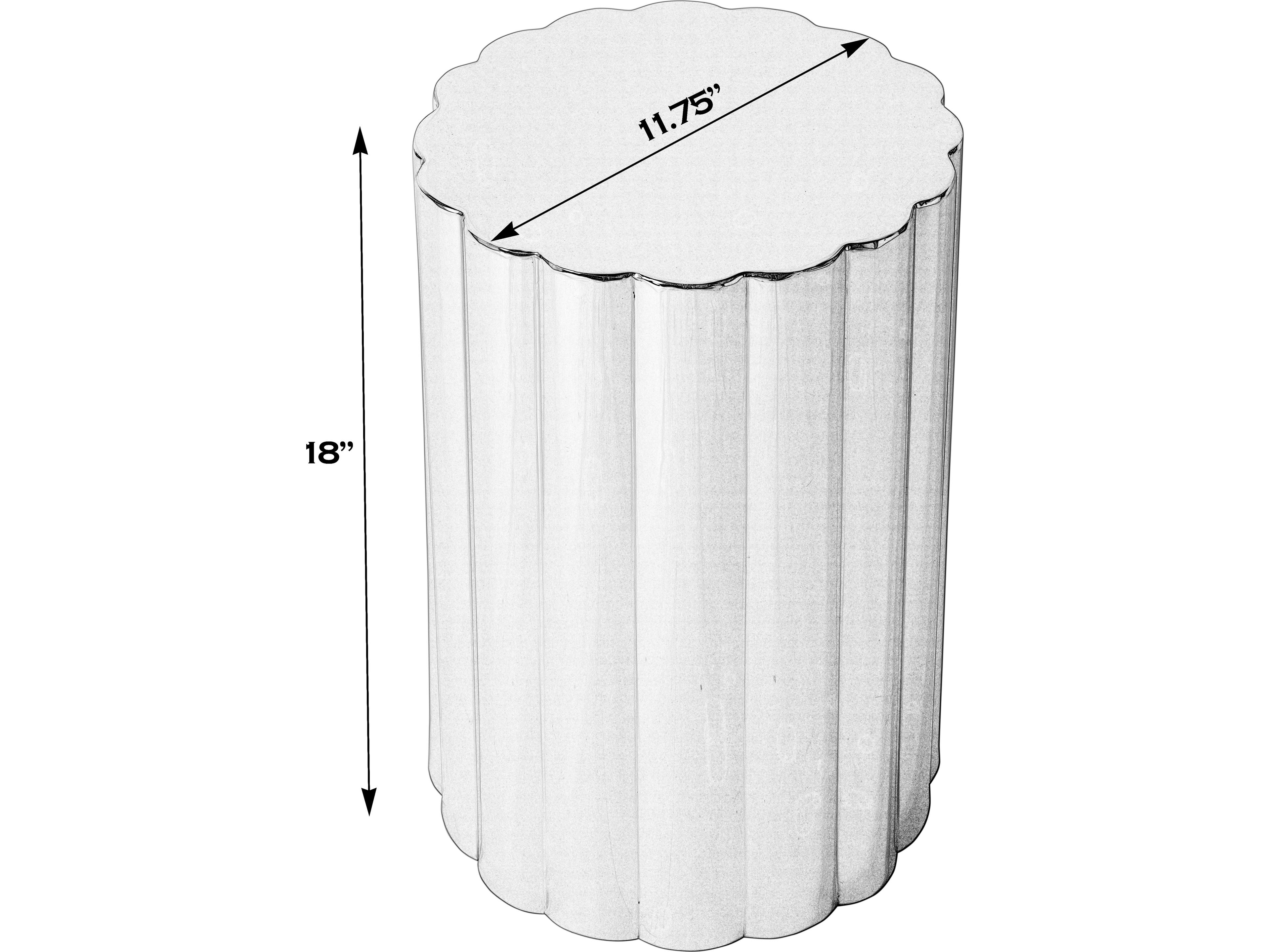 Butler Norwich Round Metal Polished Silver End Table