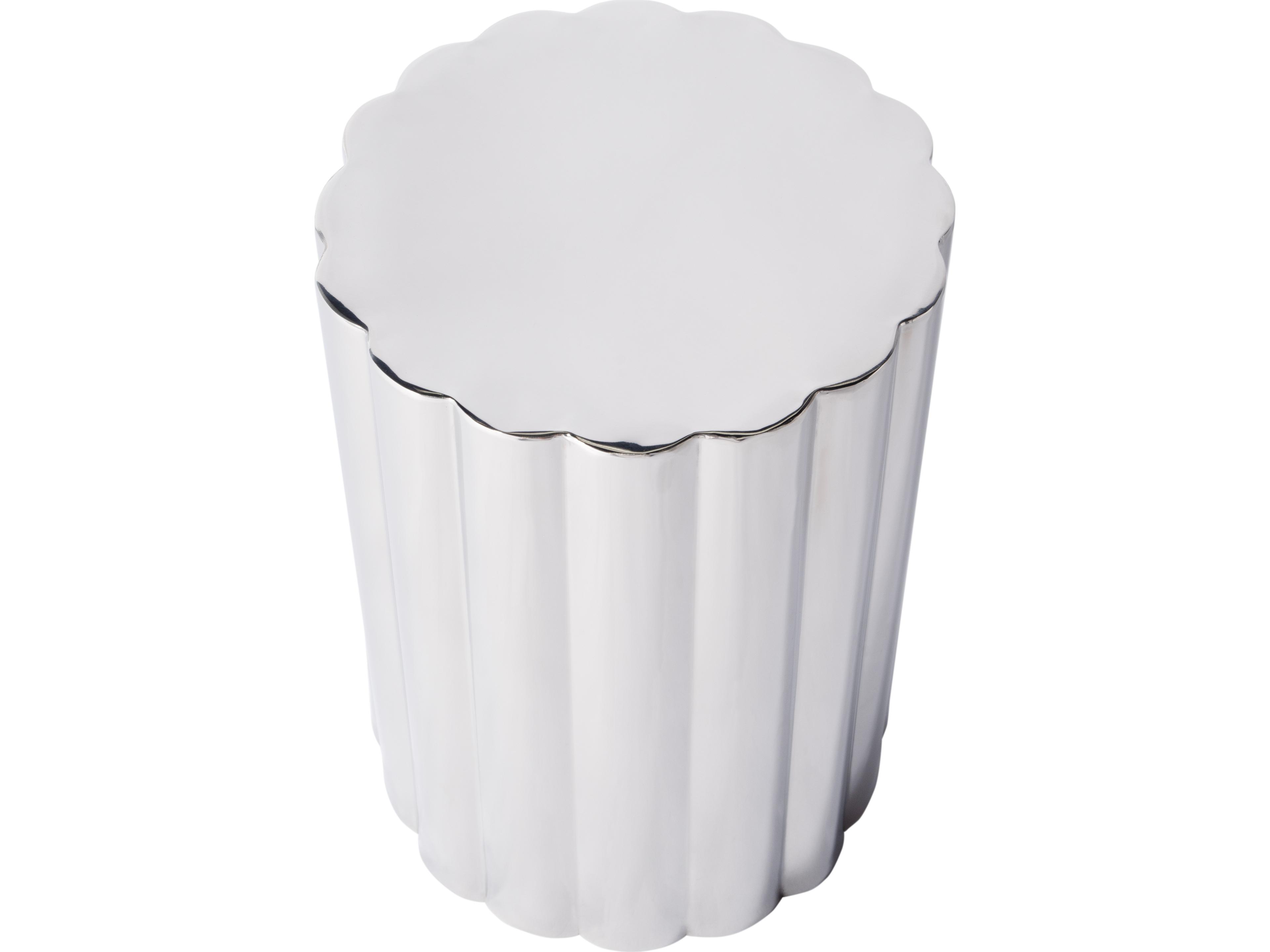 Butler Norwich Round Metal Polished Silver End Table