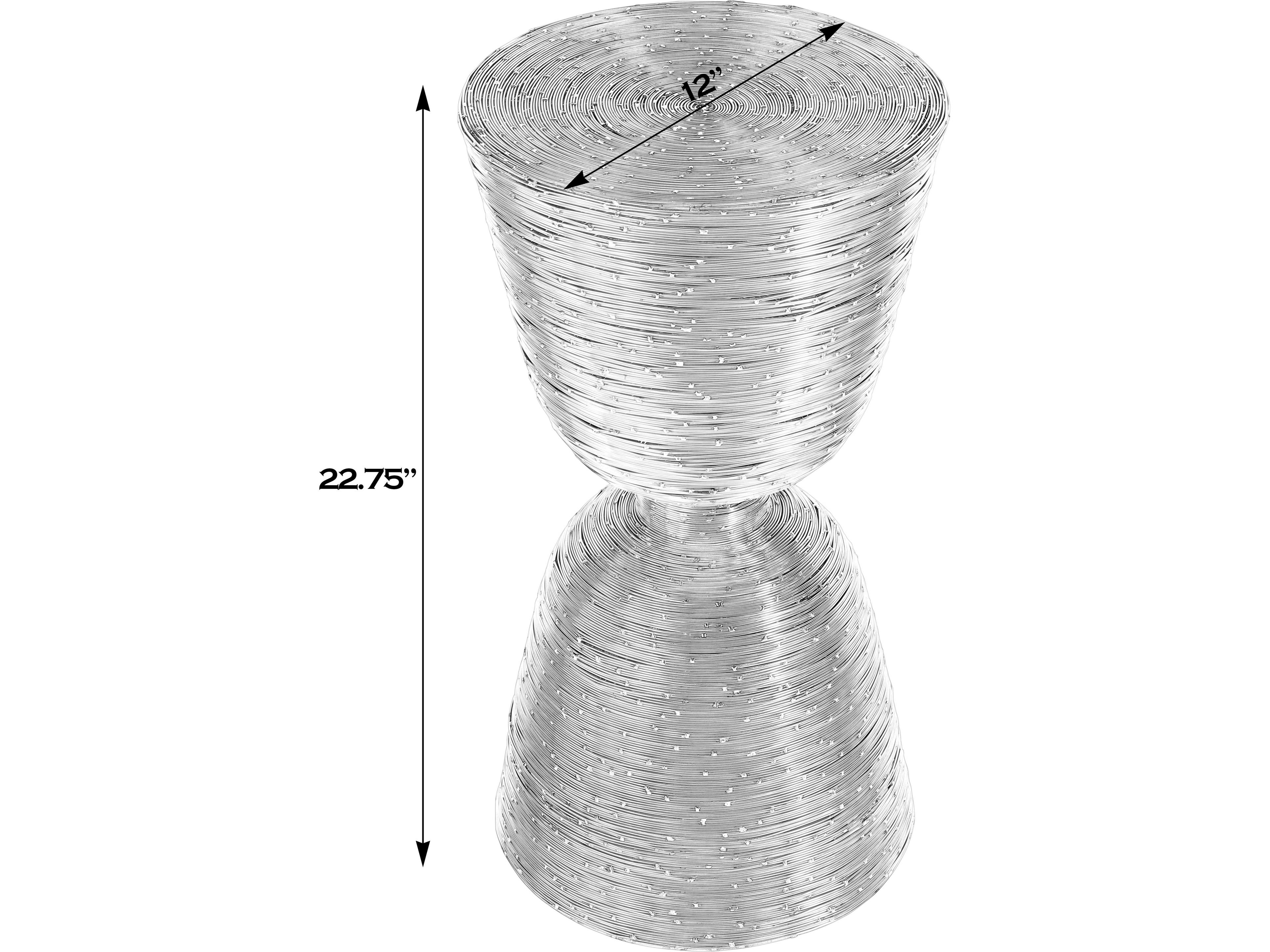 Butler Angelo Round Metal Silver End Table