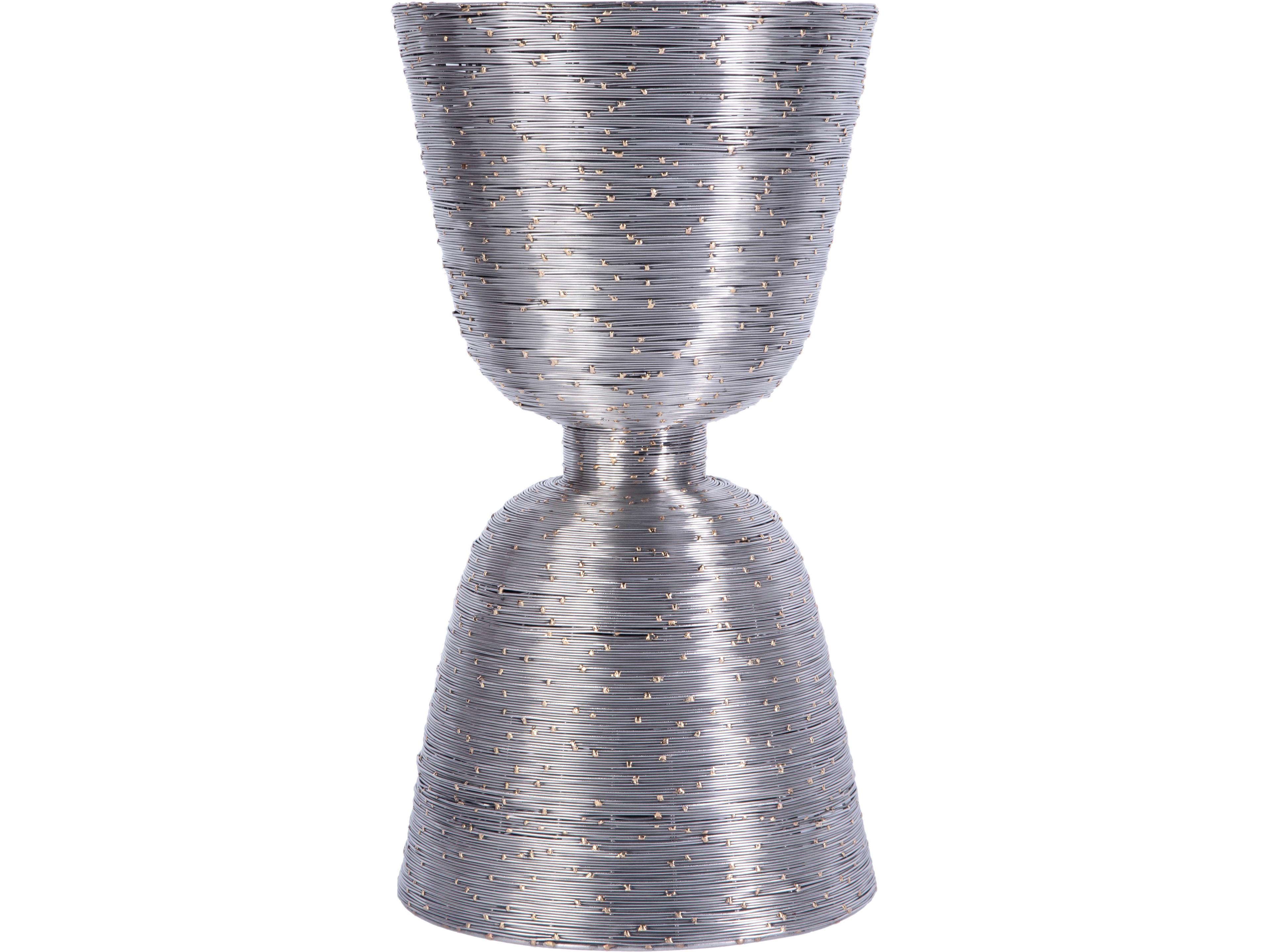 Butler Angelo Round Metal Silver End Table