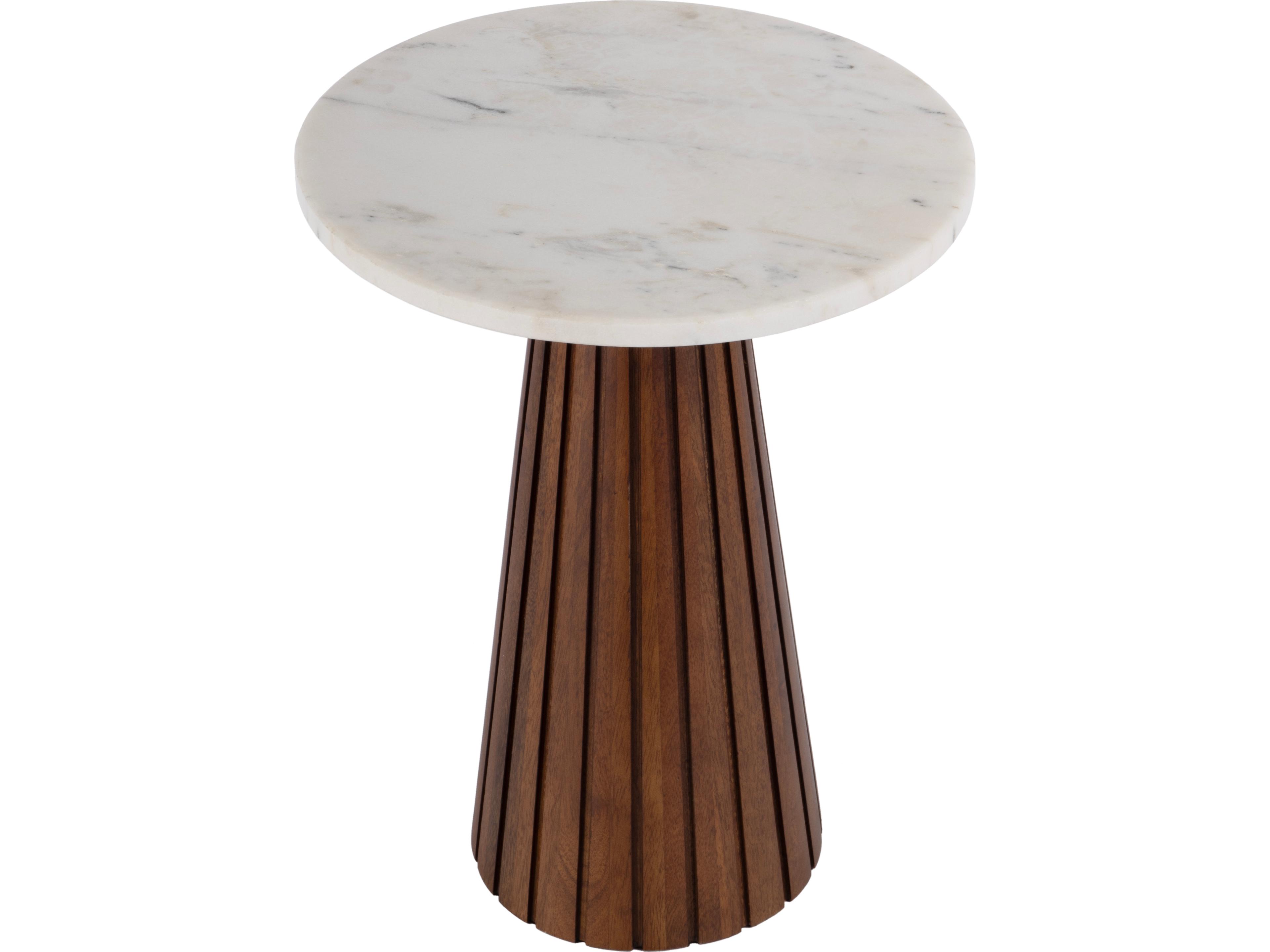Dara Round Marble And Metal End Table