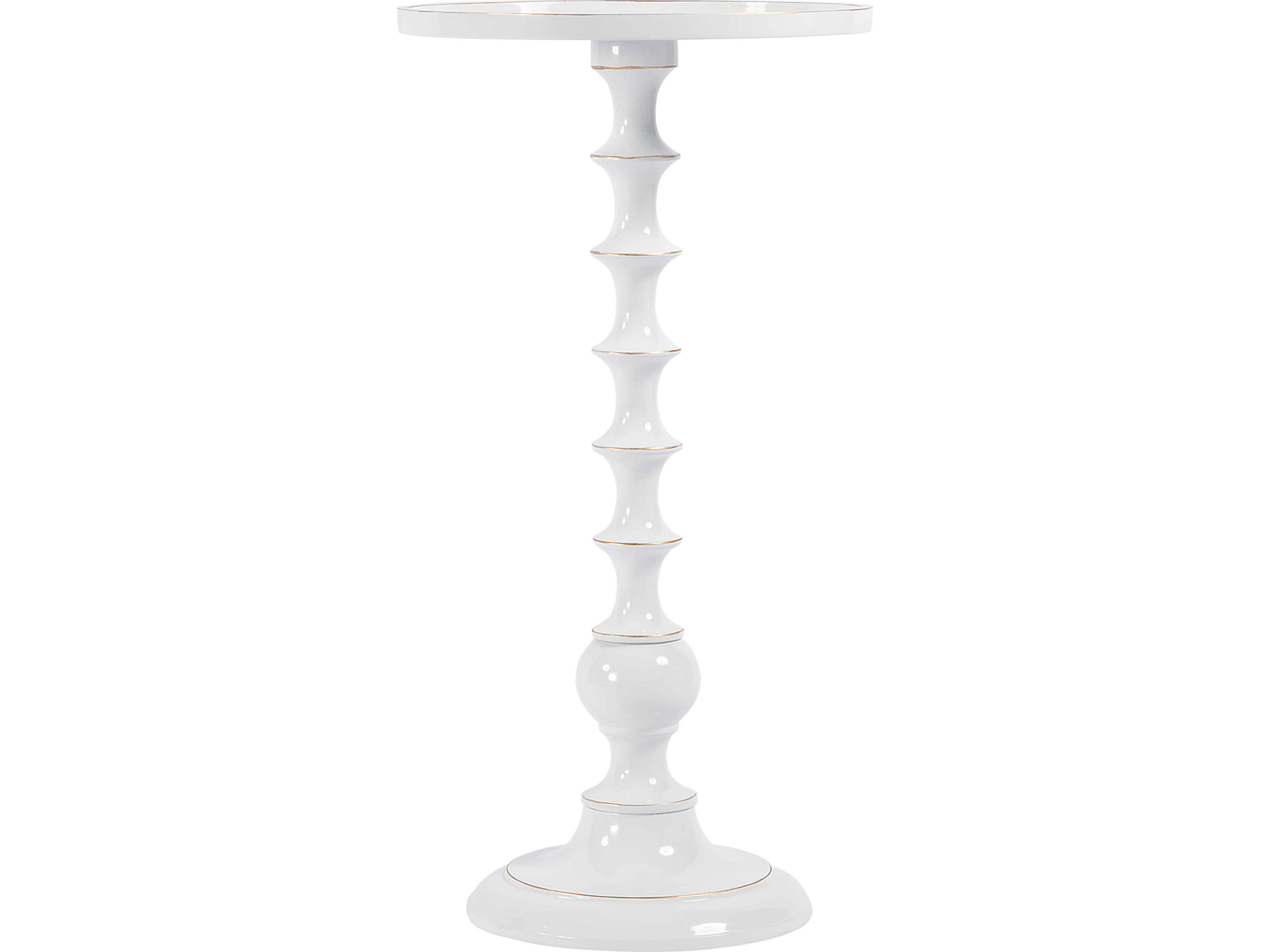 Butler Mia Round Metal White End Table