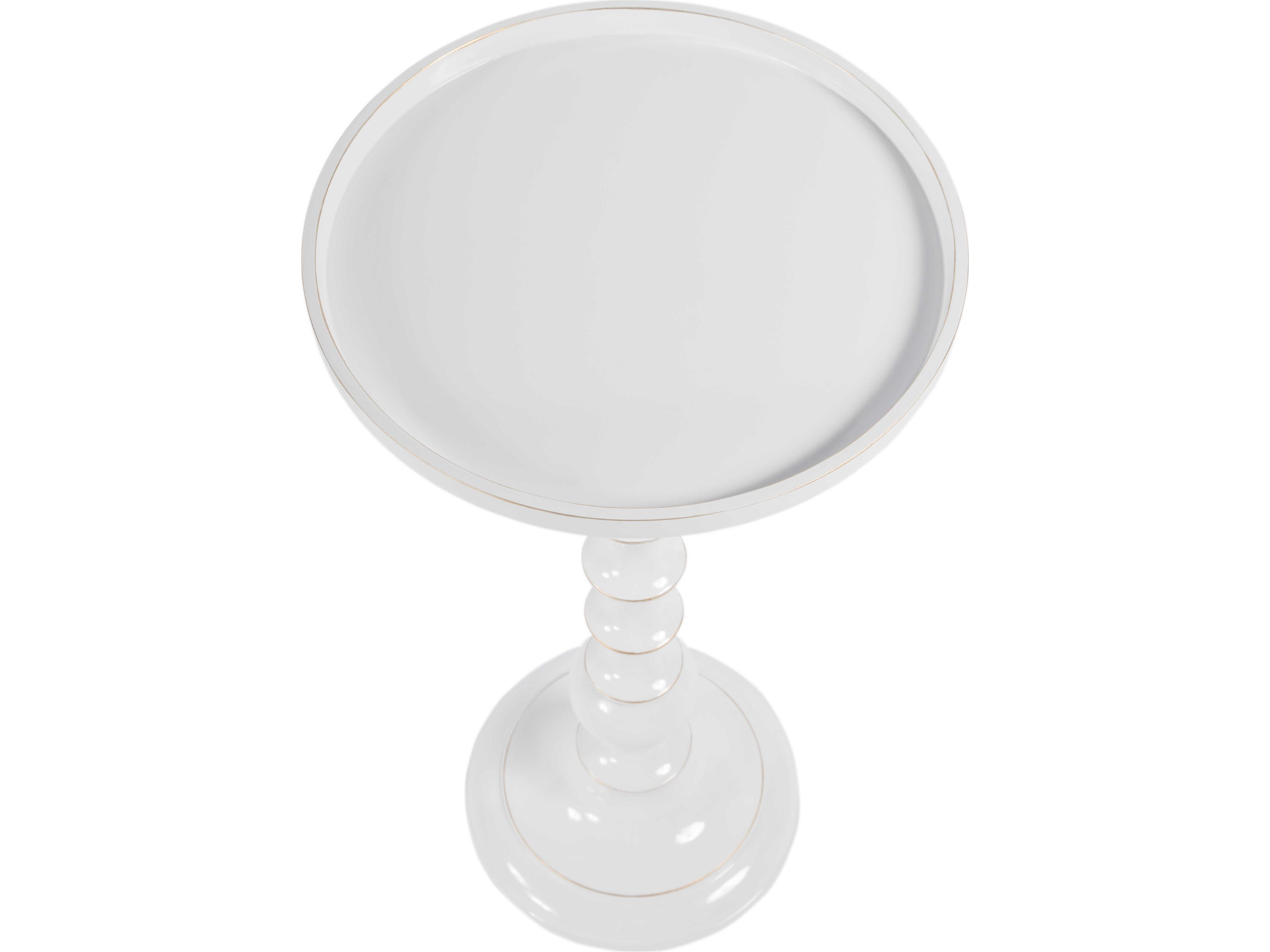 Butler Mia Round Metal White End Table