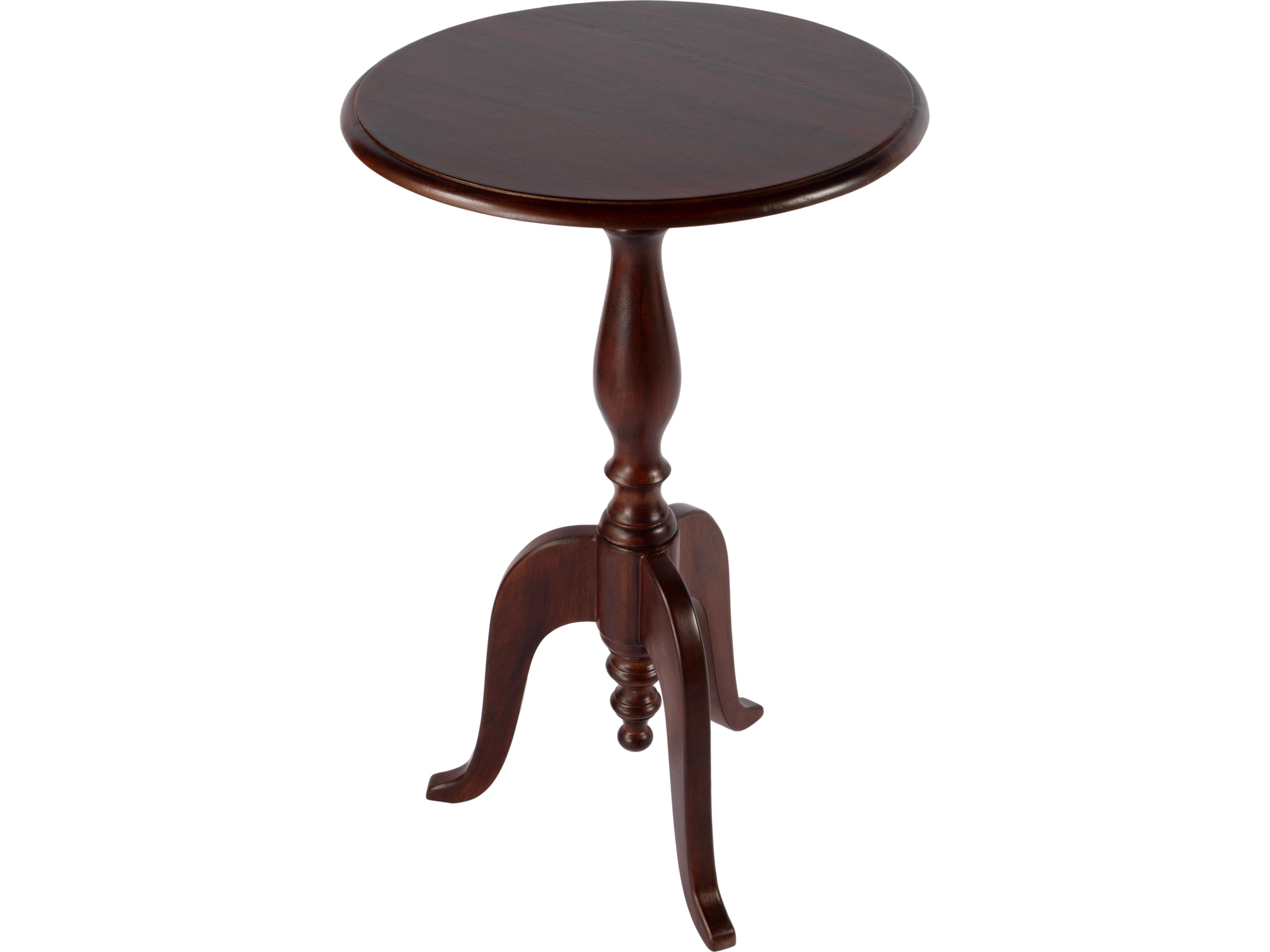 Tia Round Wood Brown End Table
