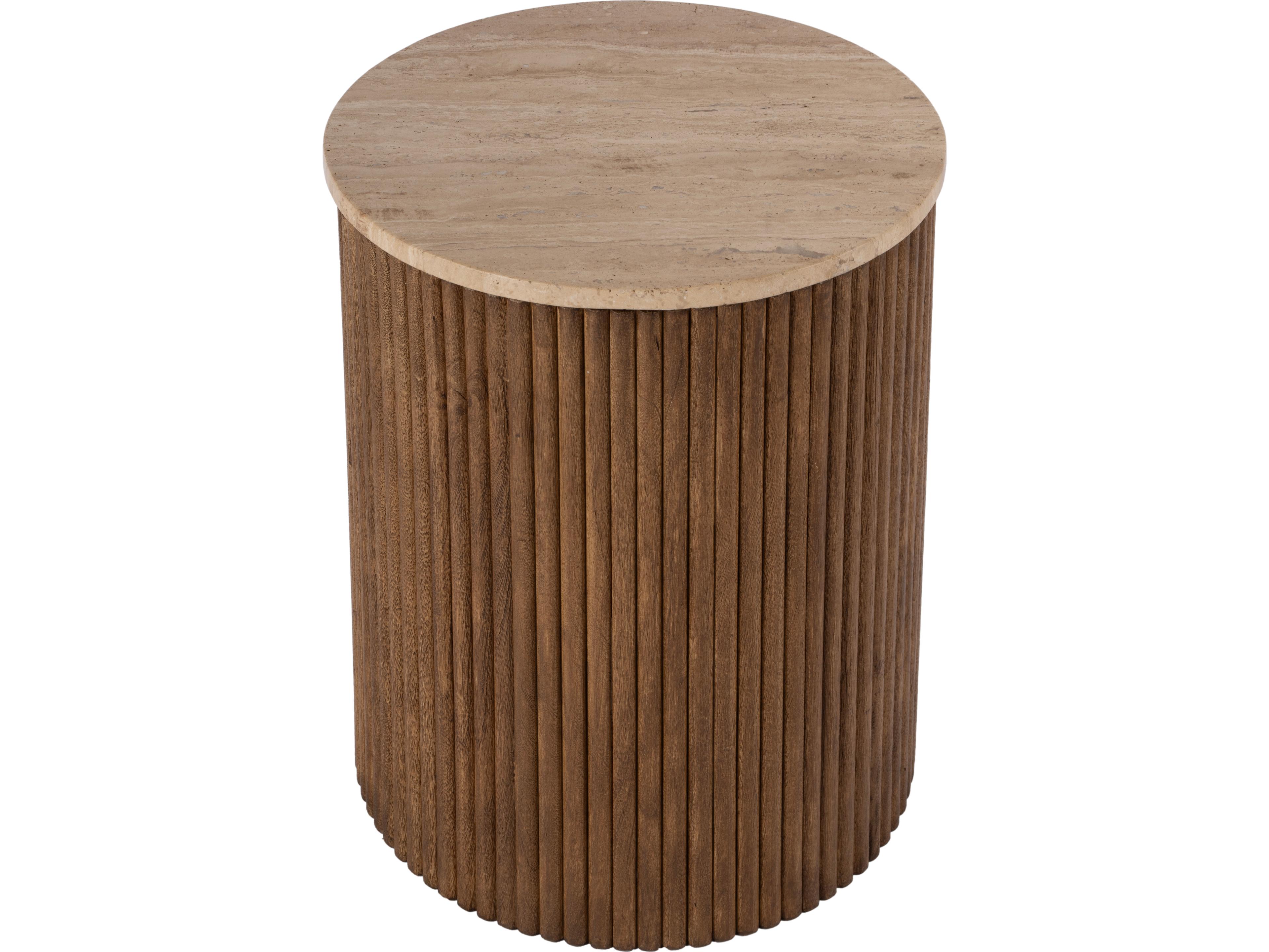 Butler Ruby Round Stone Natural End Table