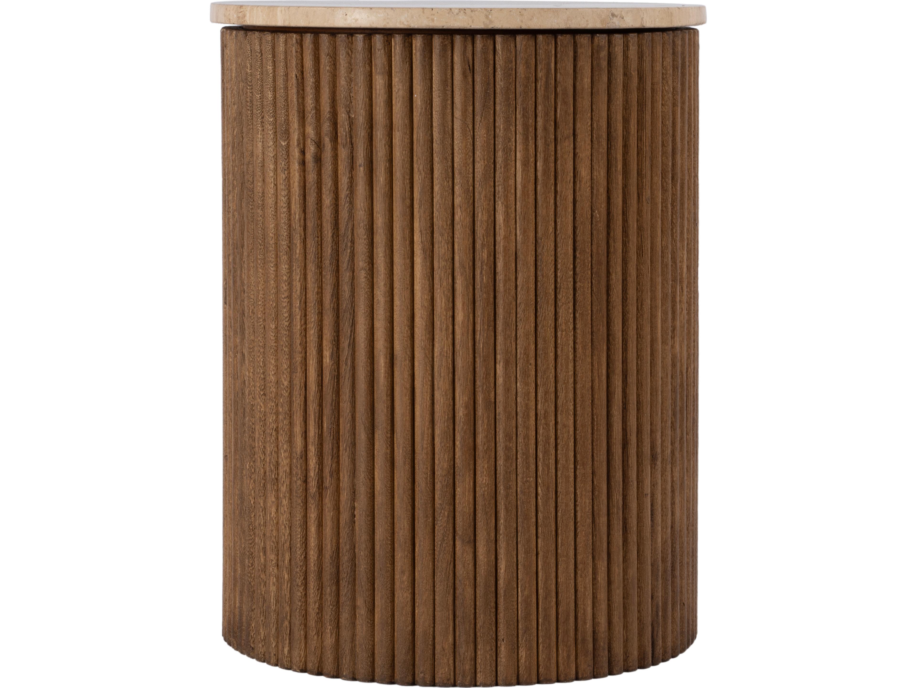 Butler Ruby Round Stone Natural End Table