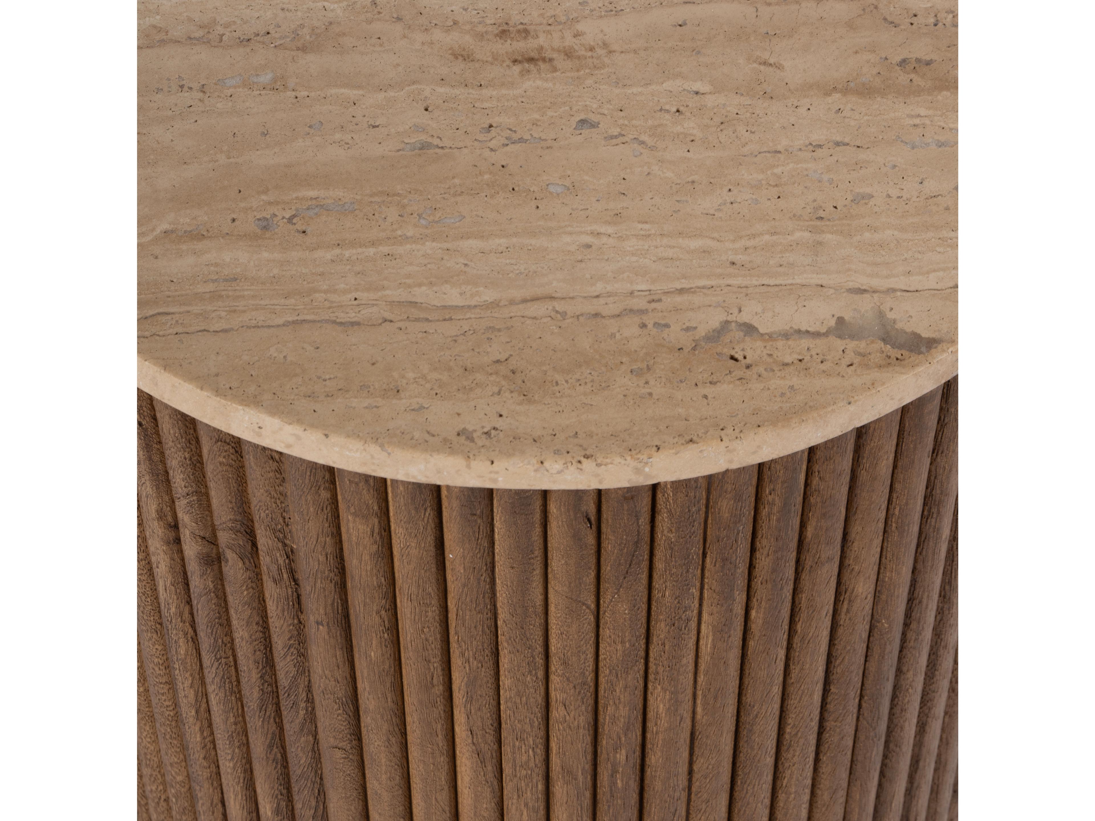 Butler Ruby Round Stone Natural End Table