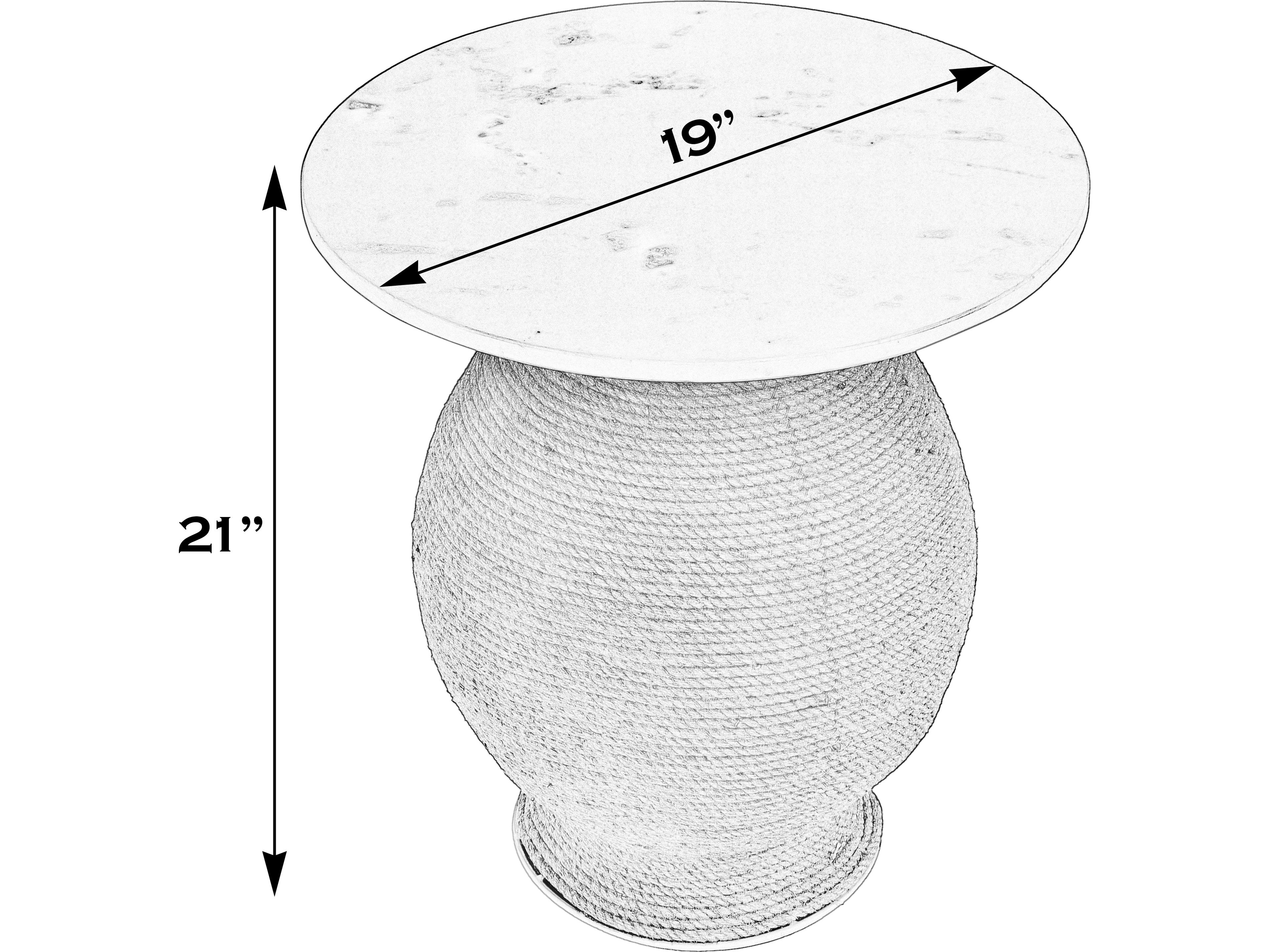 Butler Shea Round Marble And Metal End Table