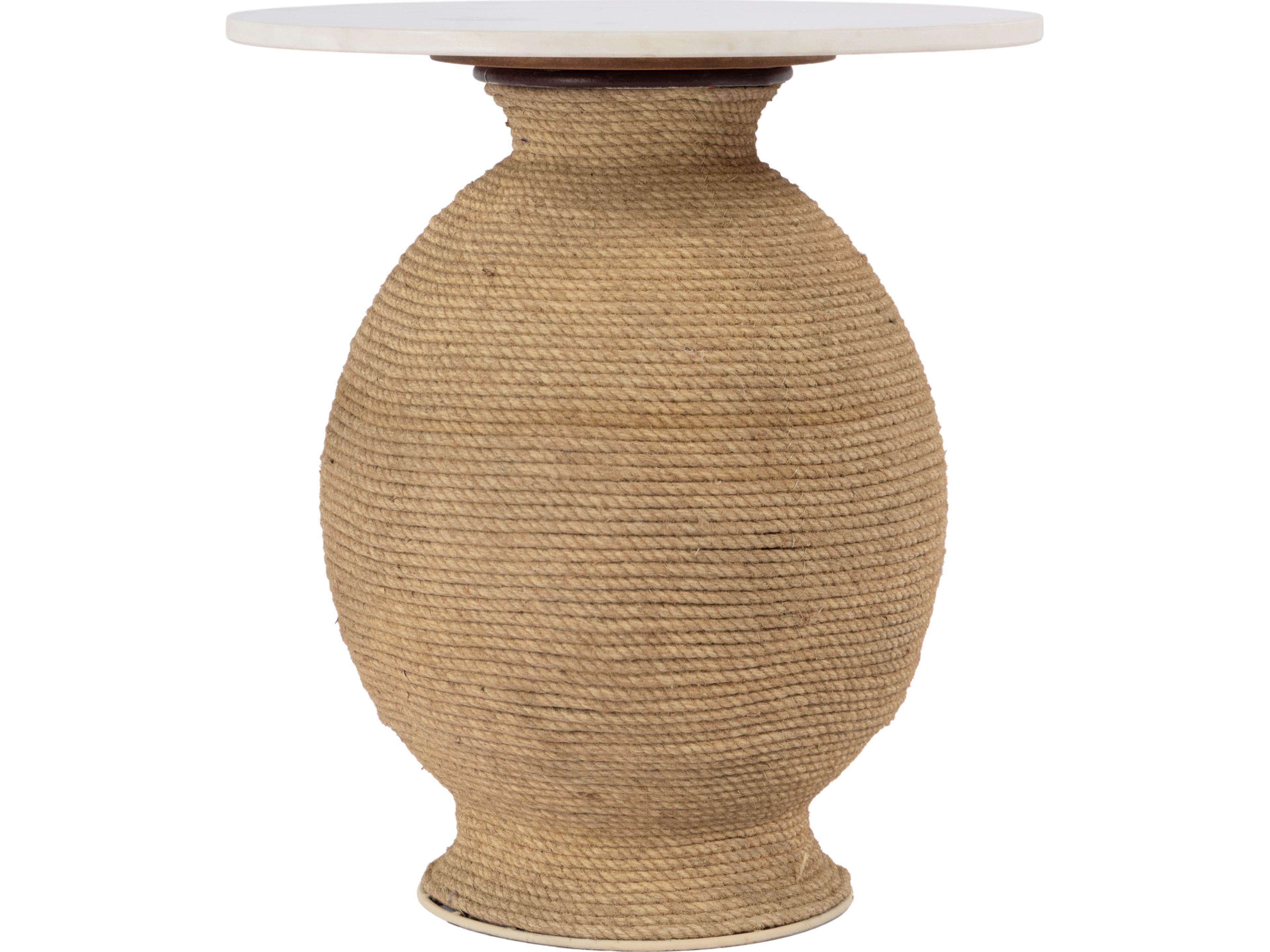 Butler Shea Round Marble And Metal End Table