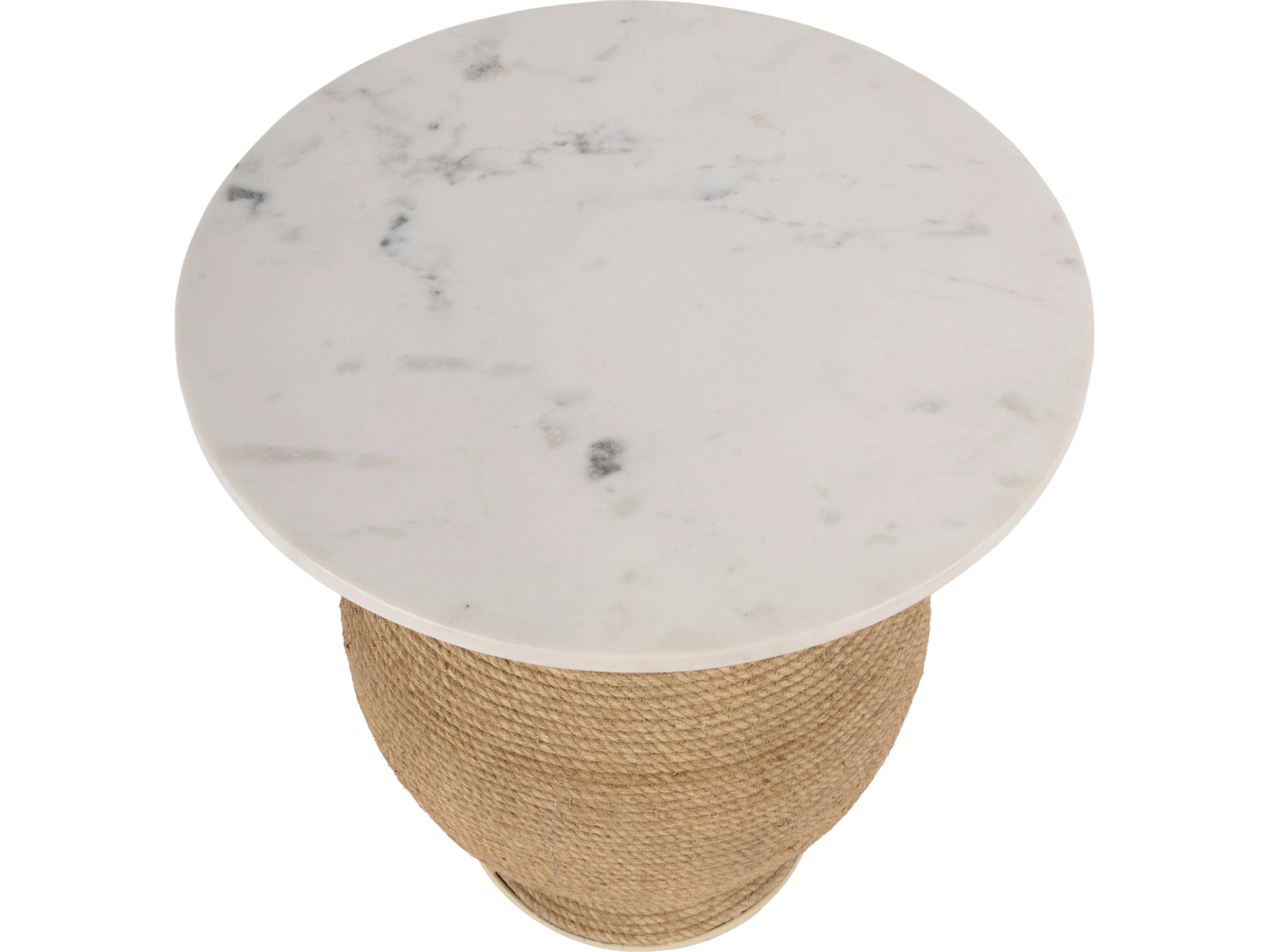 Butler Shea Round Marble And Metal End Table