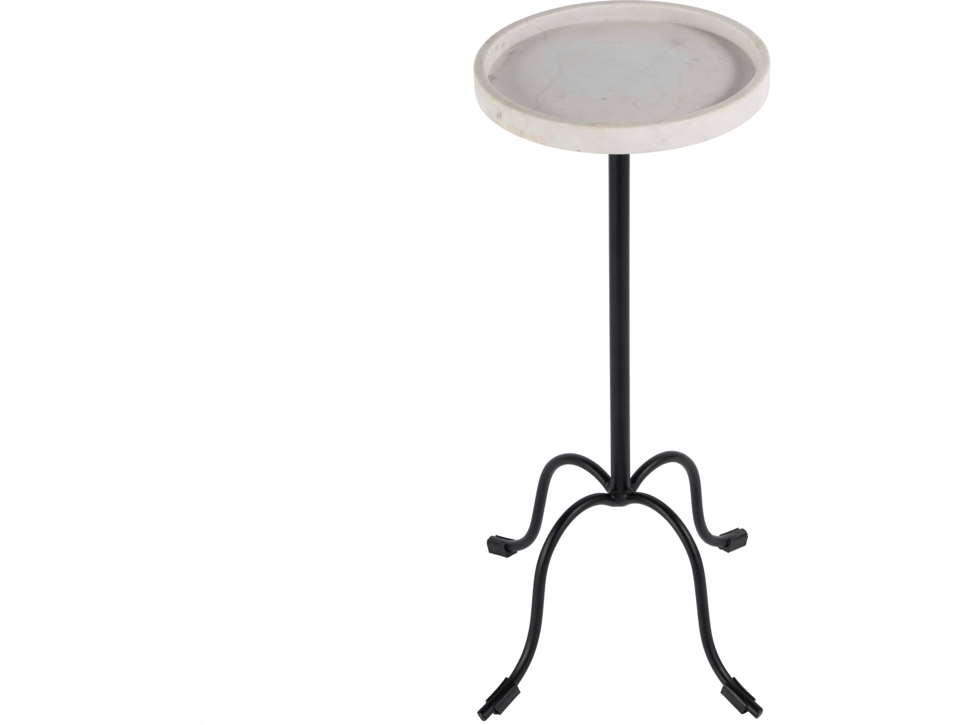 Butler Berlin Round Marble White Black End Table