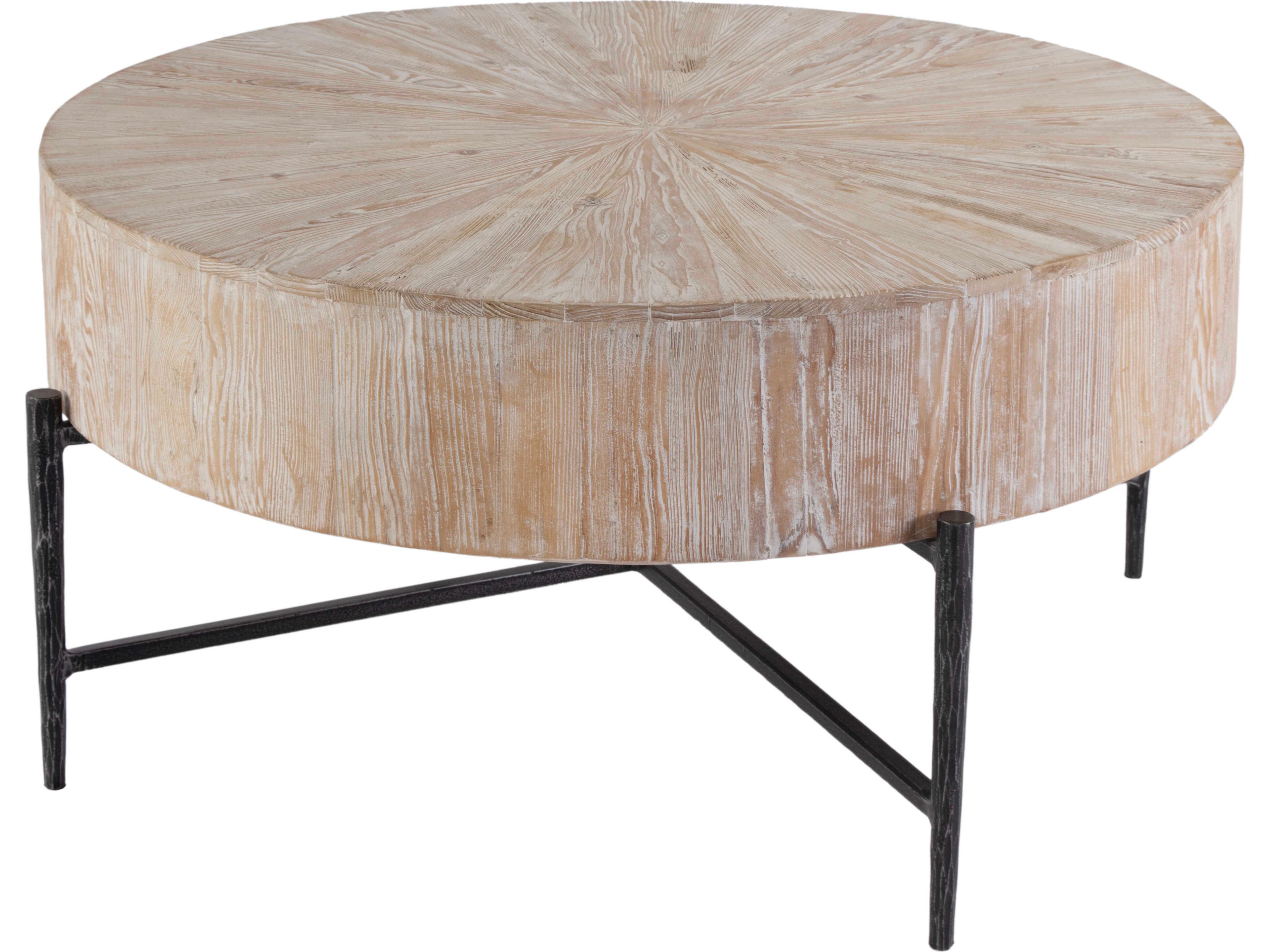 Akemi Round Wood Light Brown Coffee Table