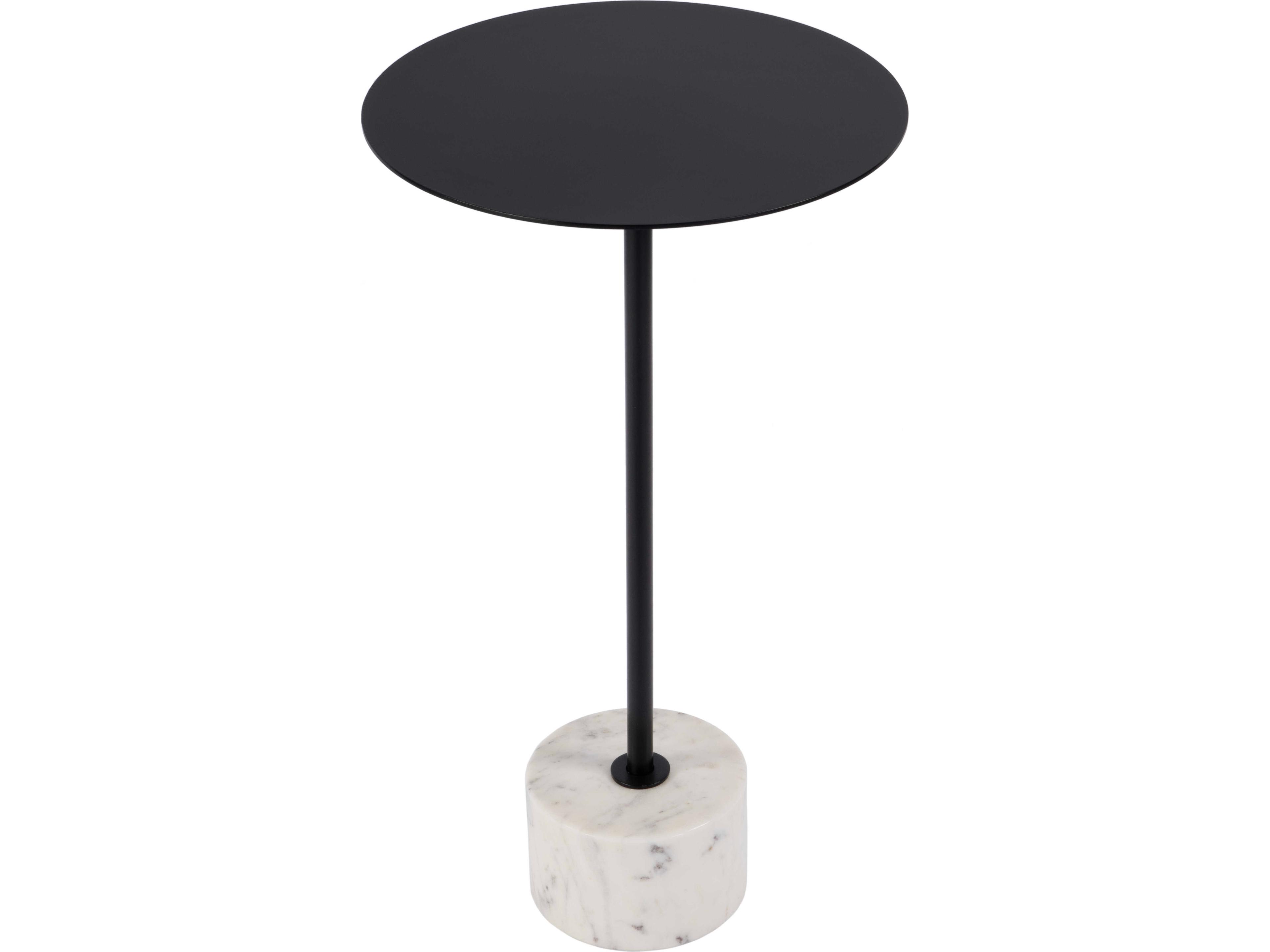 Butler Garrett Round Metal Black White End Table