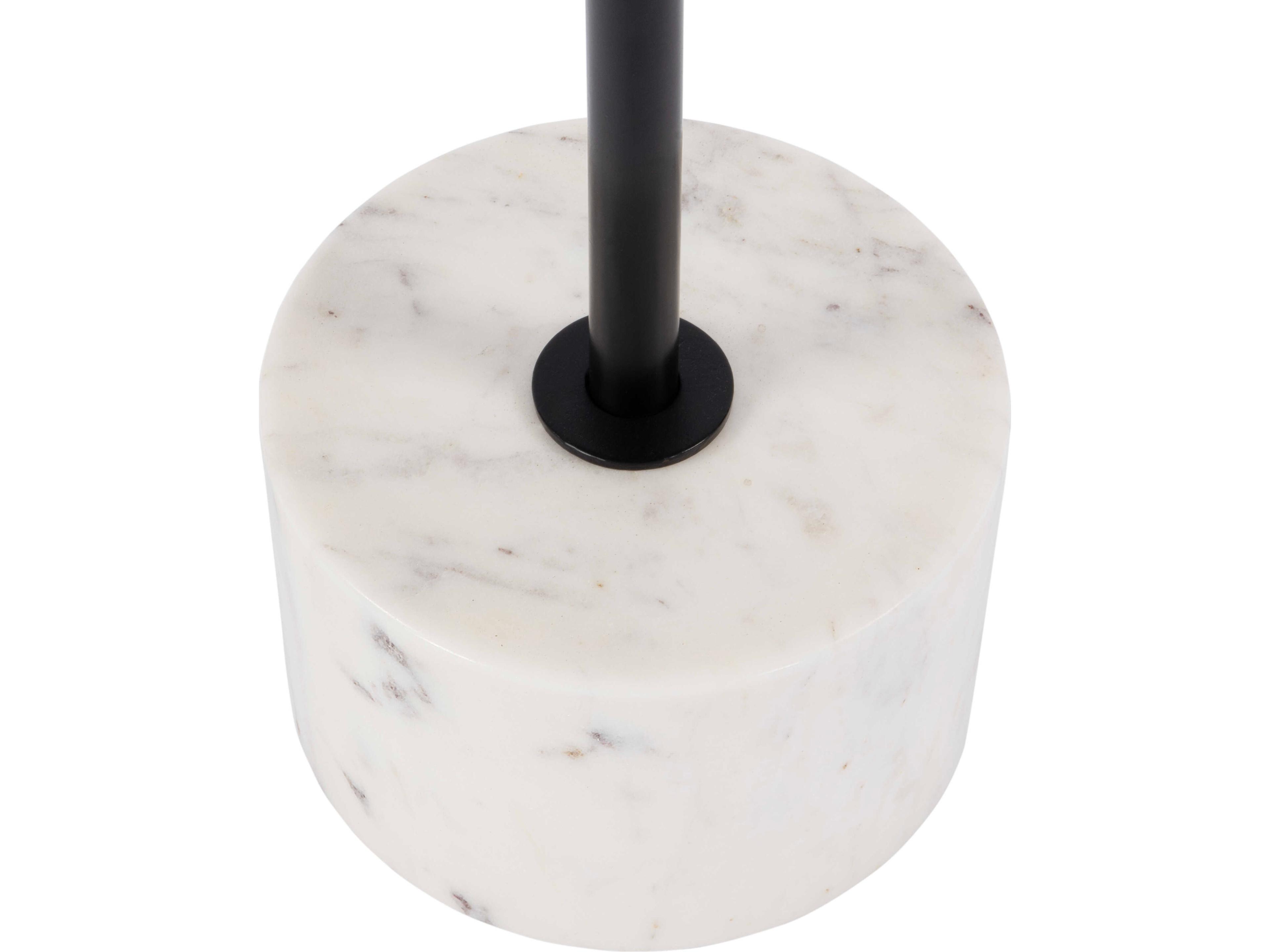 Butler Garrett Round Metal Black White End Table