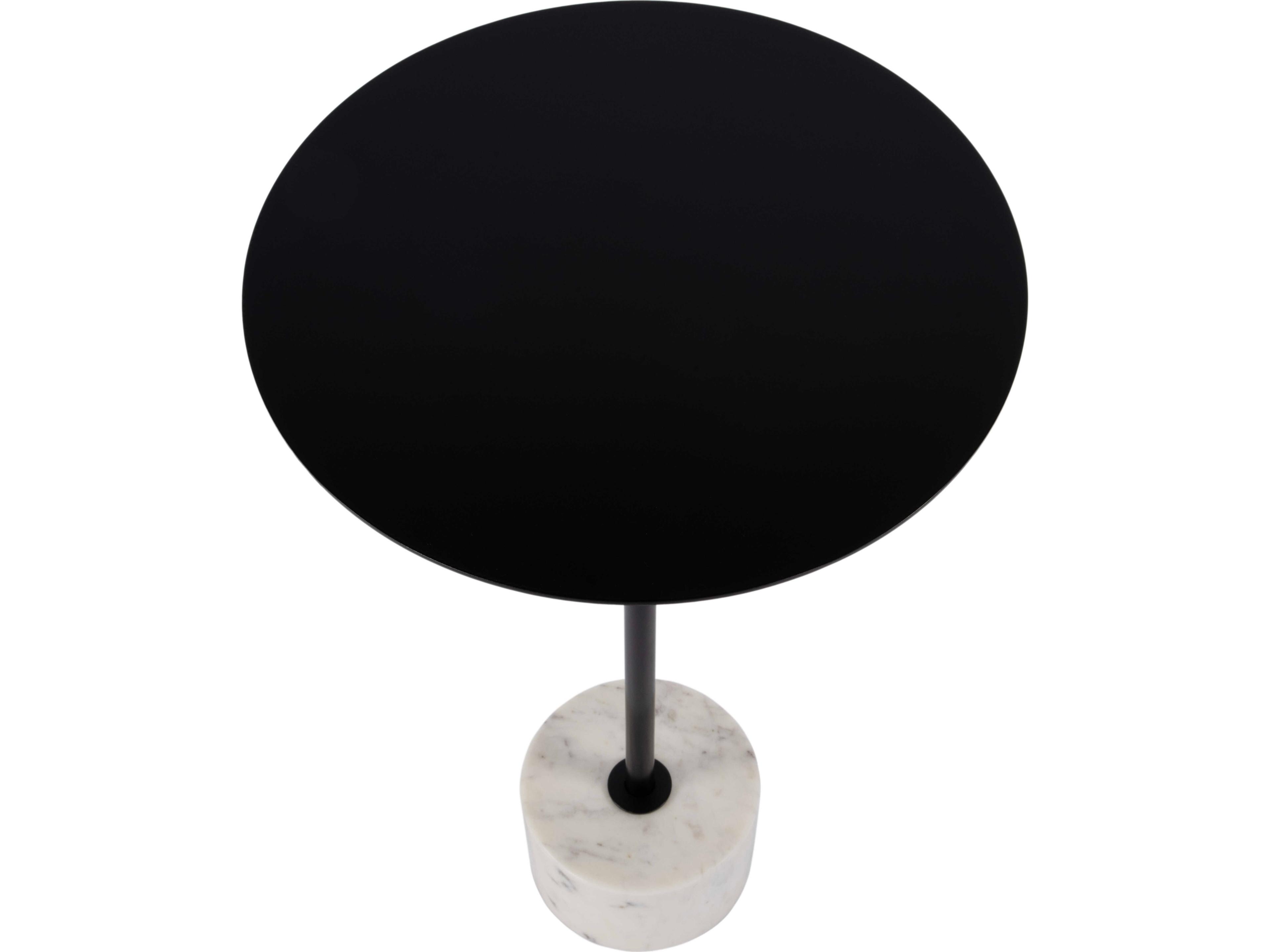 Butler Garrett Round Metal Black White End Table