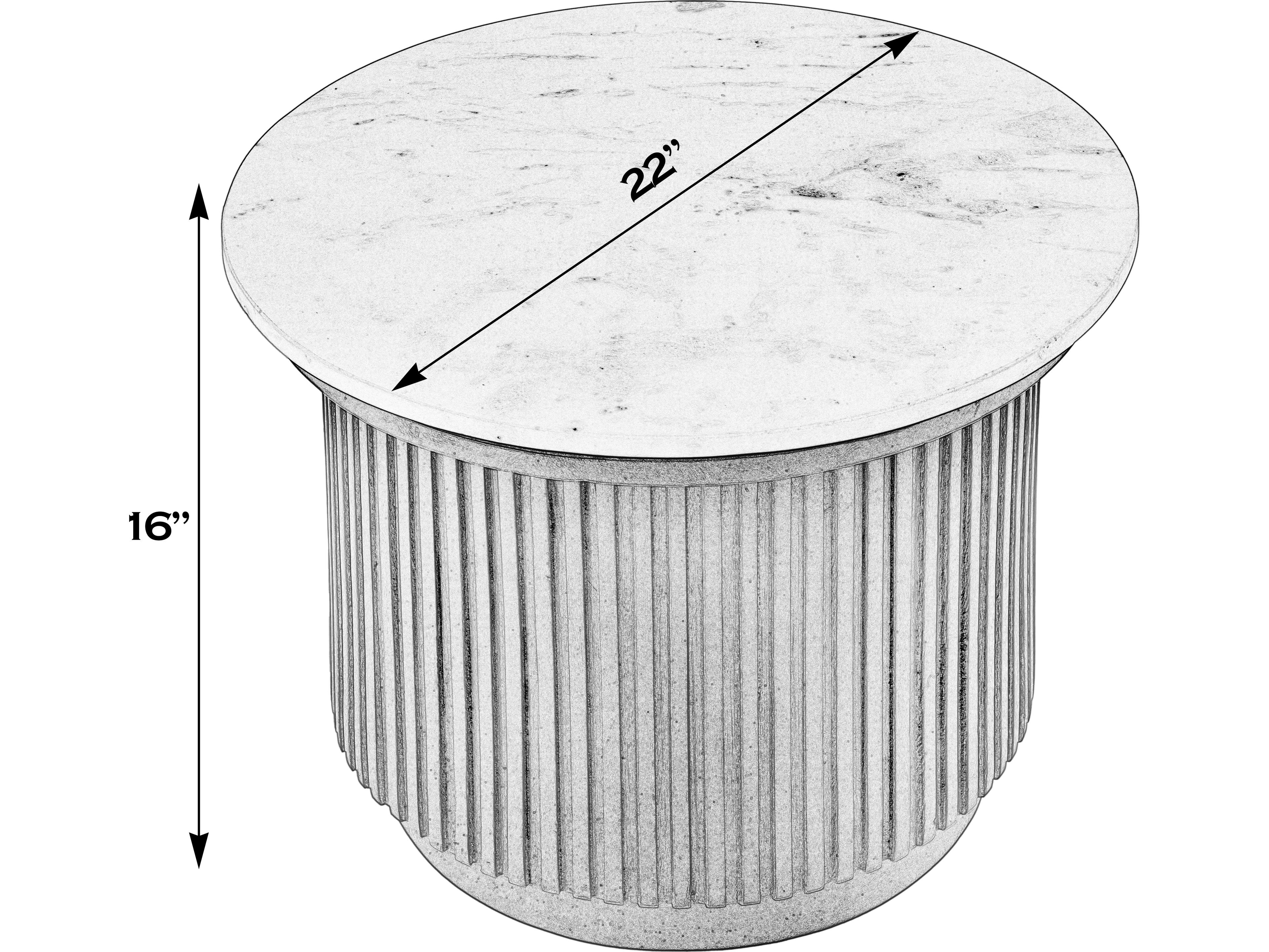 Butler Georgia Round Marble And Metal End Table