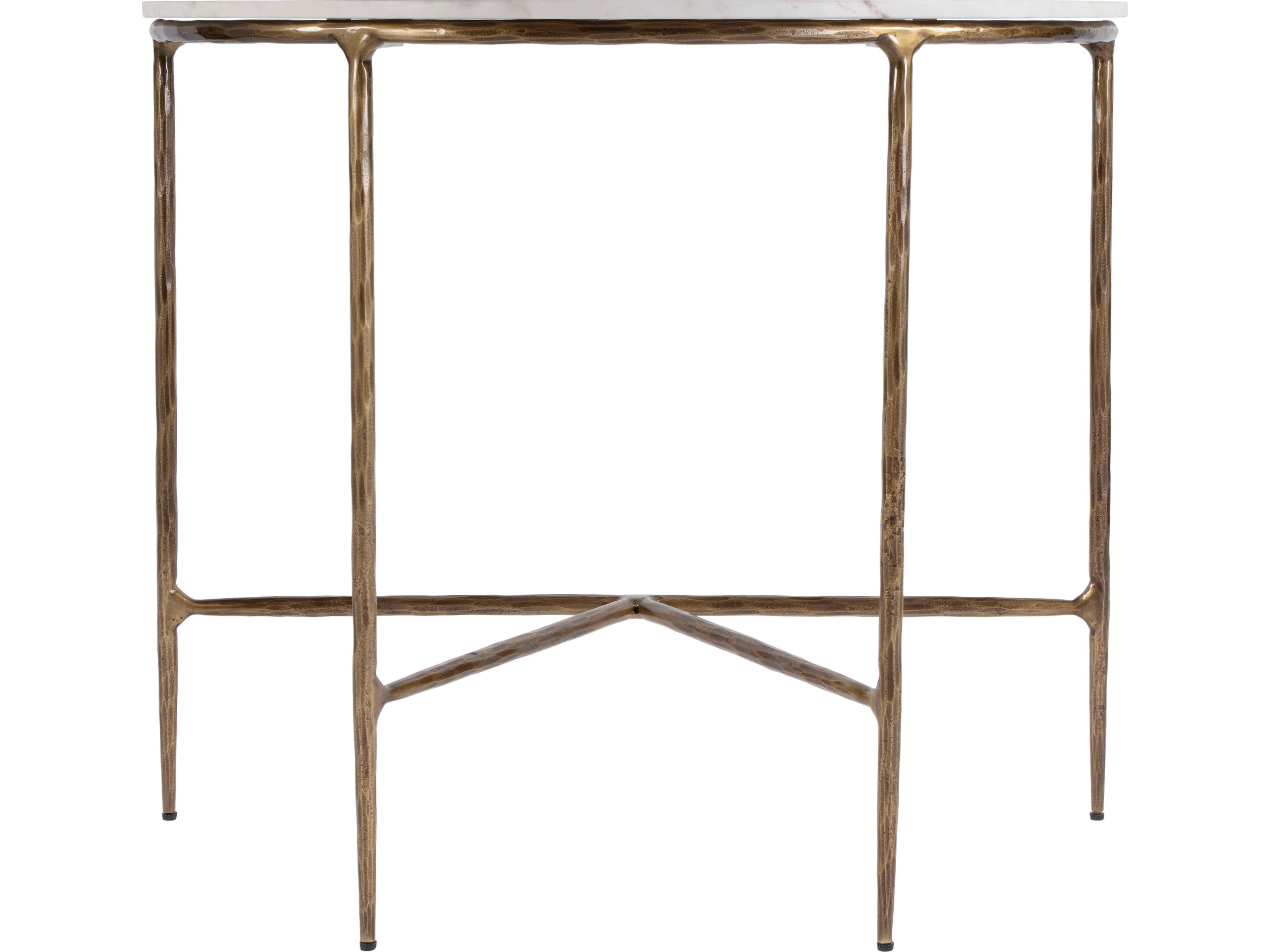 Butler Evelyn Demilune Marble White Console Table