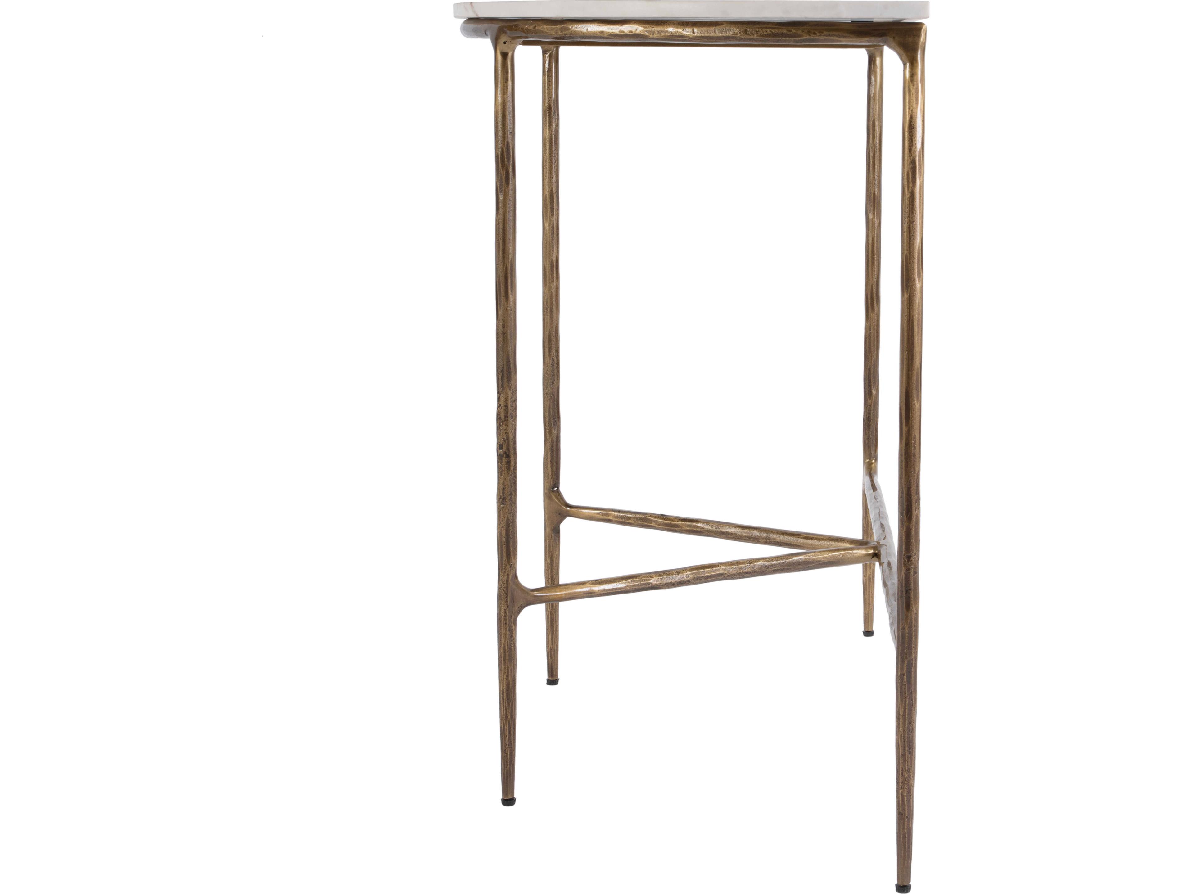 Butler Evelyn Demilune Marble White Console Table