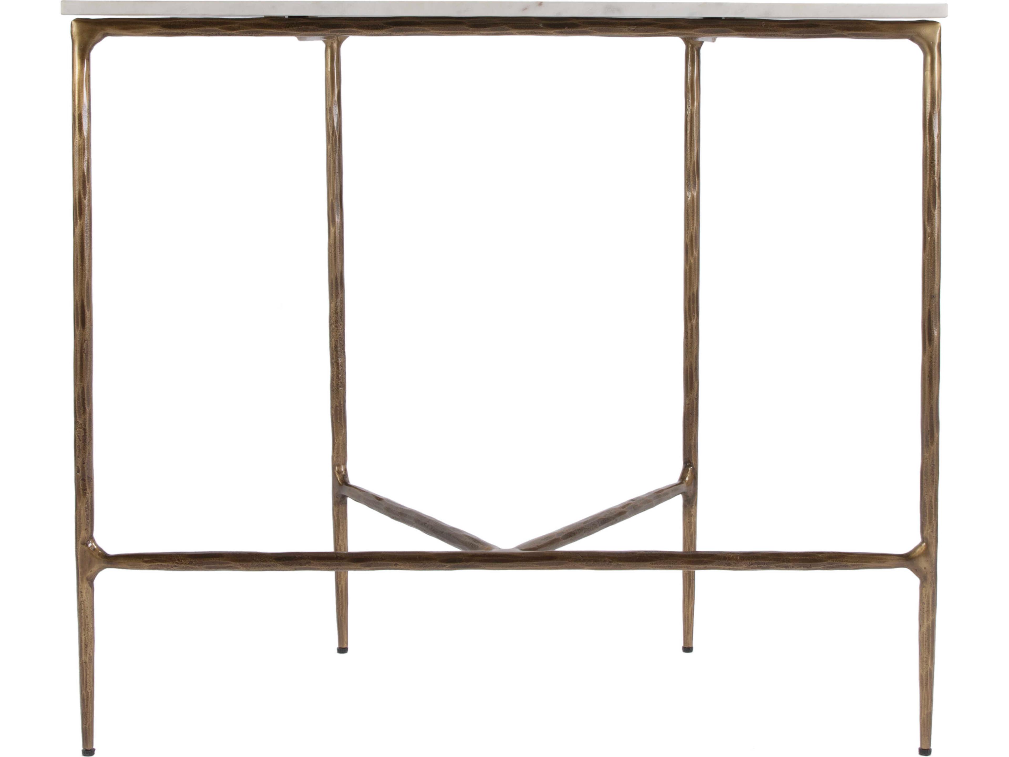 Butler Evelyn Demilune Marble White Console Table