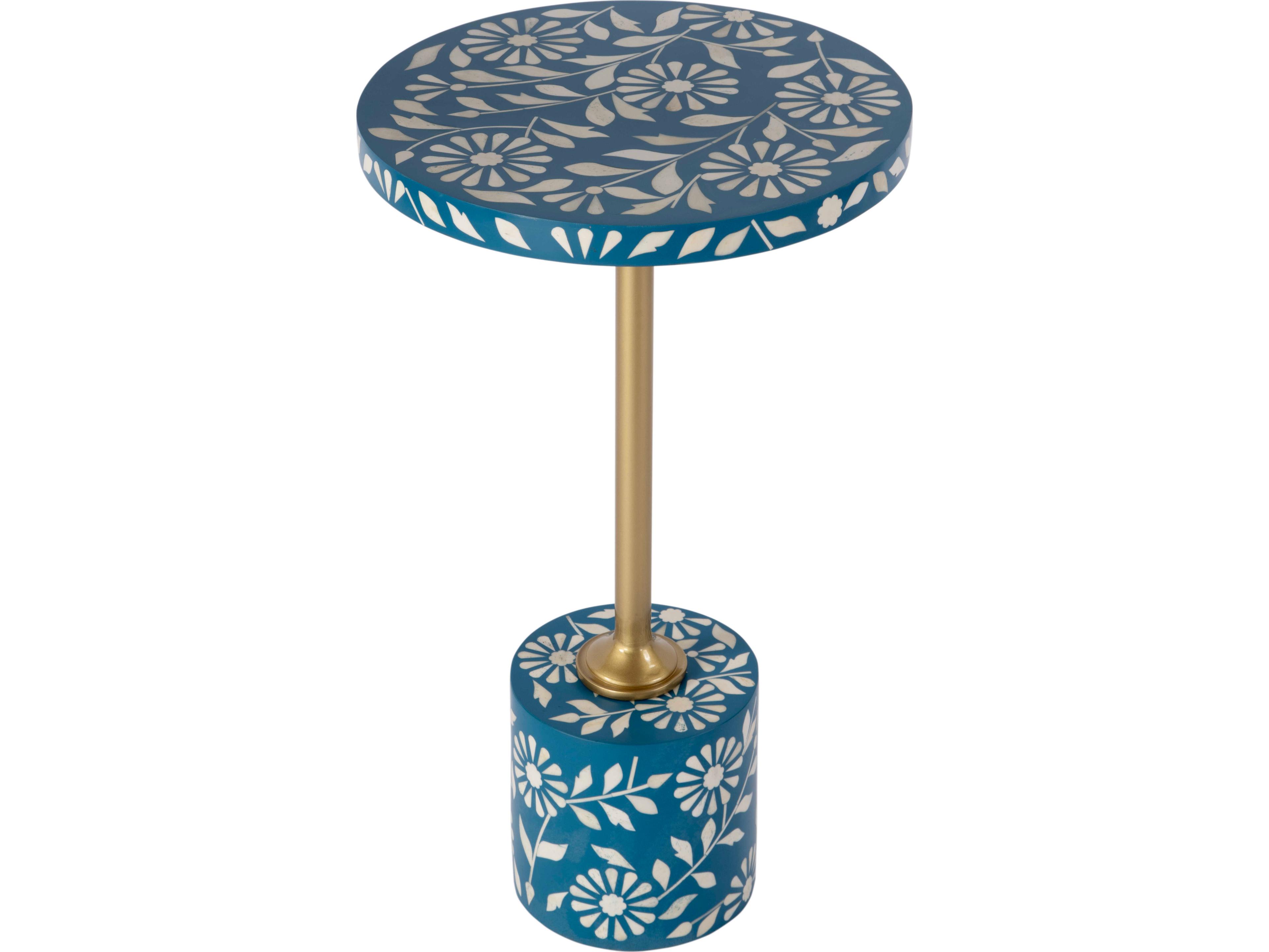 Butler Bethel Round Blue End Table