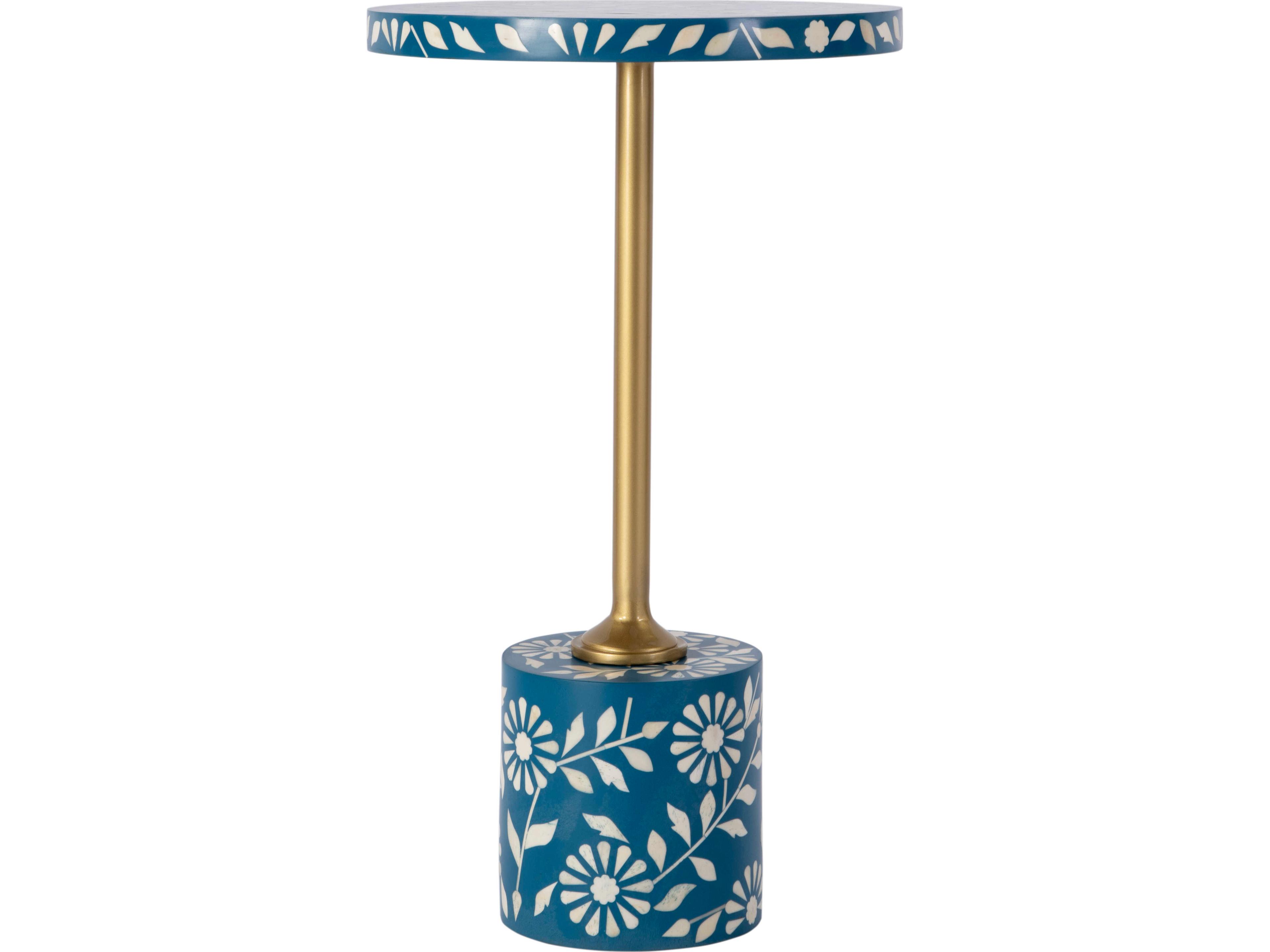 Butler Bethel Round Blue End Table