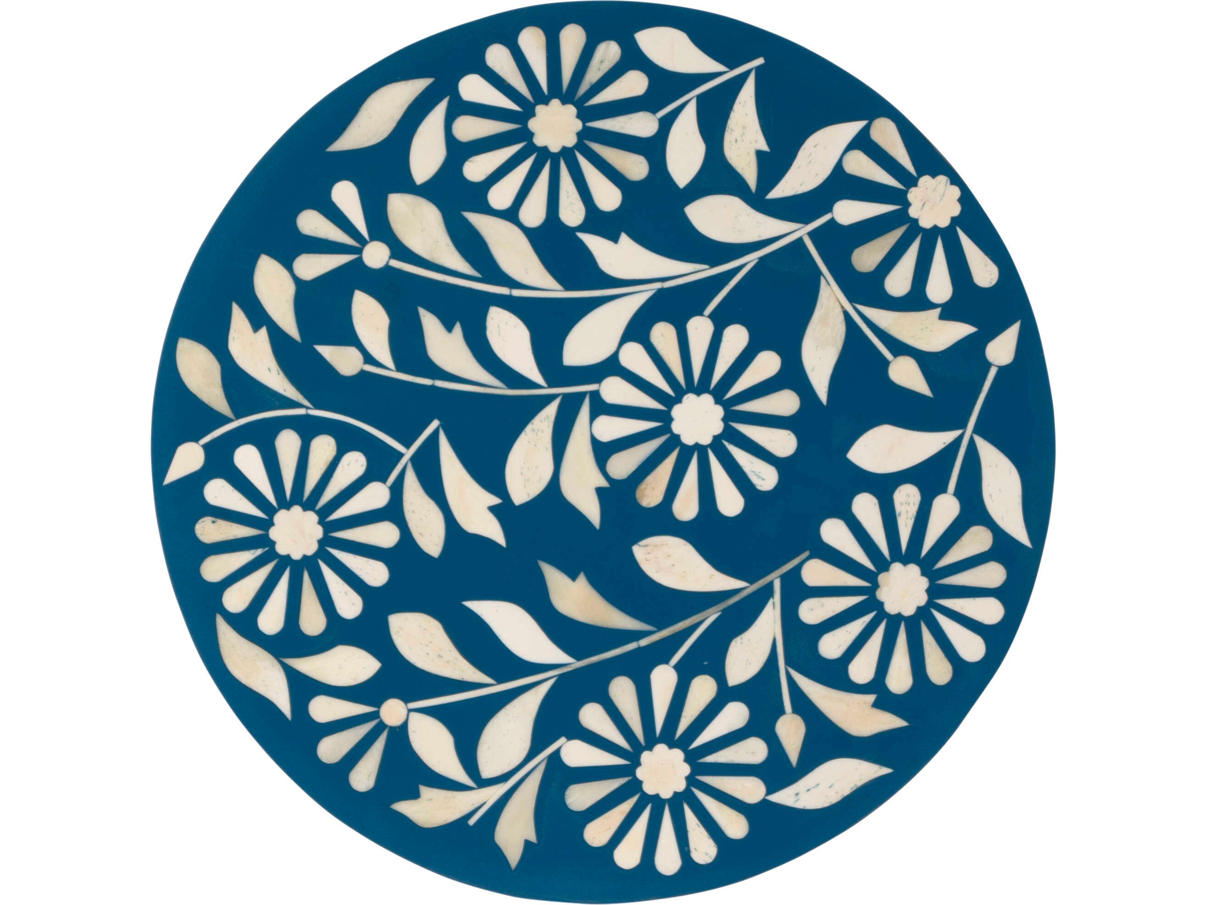 Butler Bethel Round Blue End Table