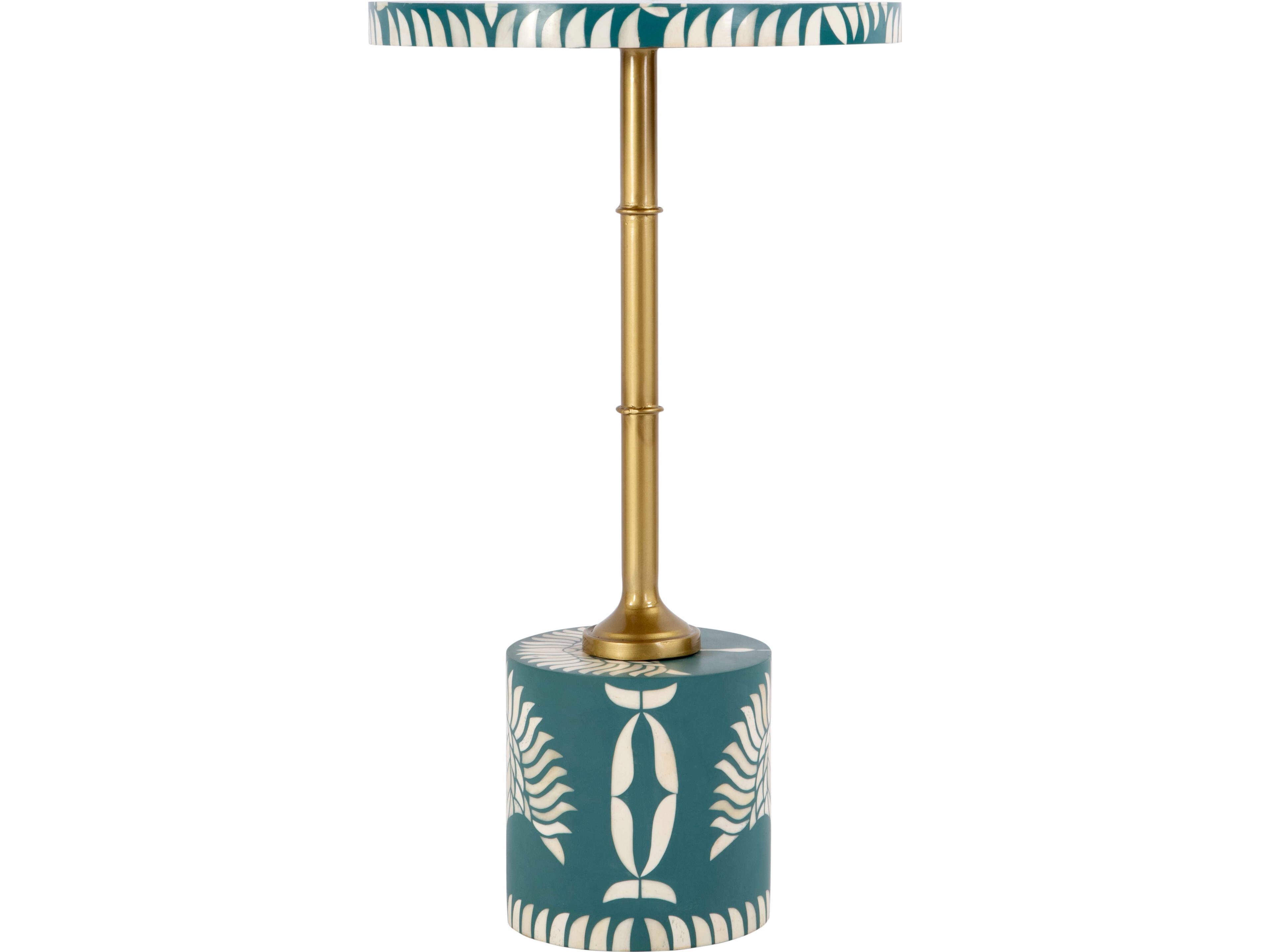 Butler Bethel Round Teal End Table