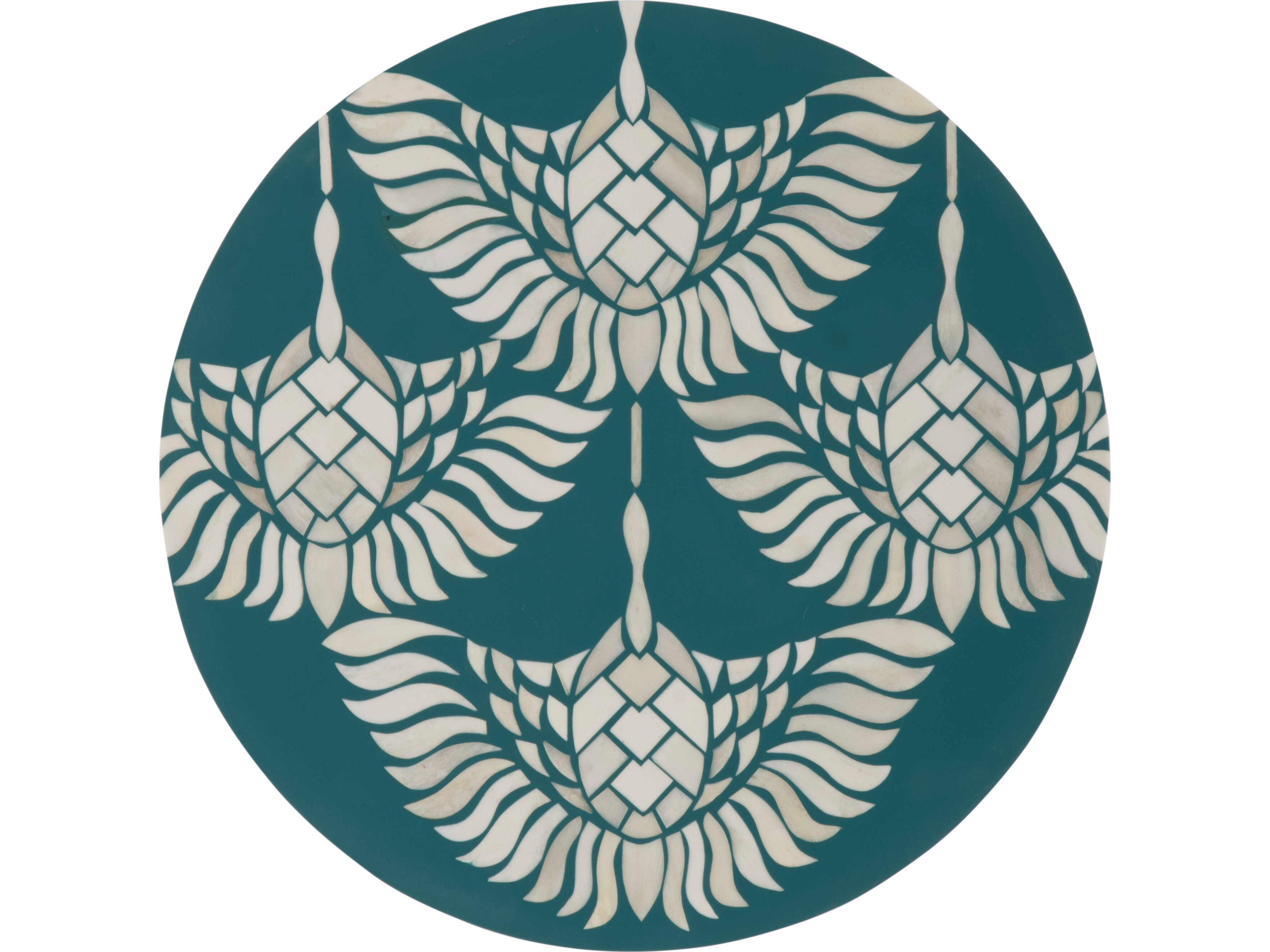 Butler Bethel Round Teal End Table