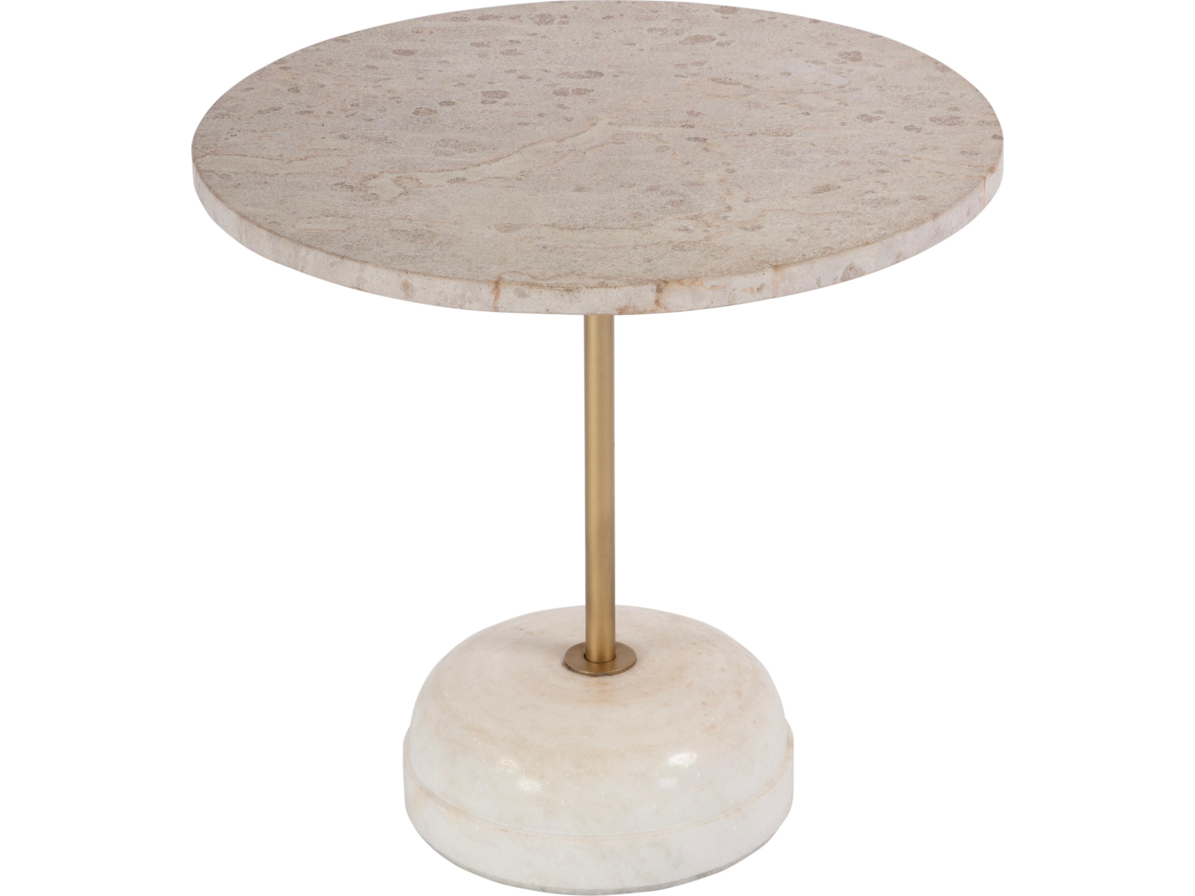 Butler Lucia Round Marble & Metal End Table