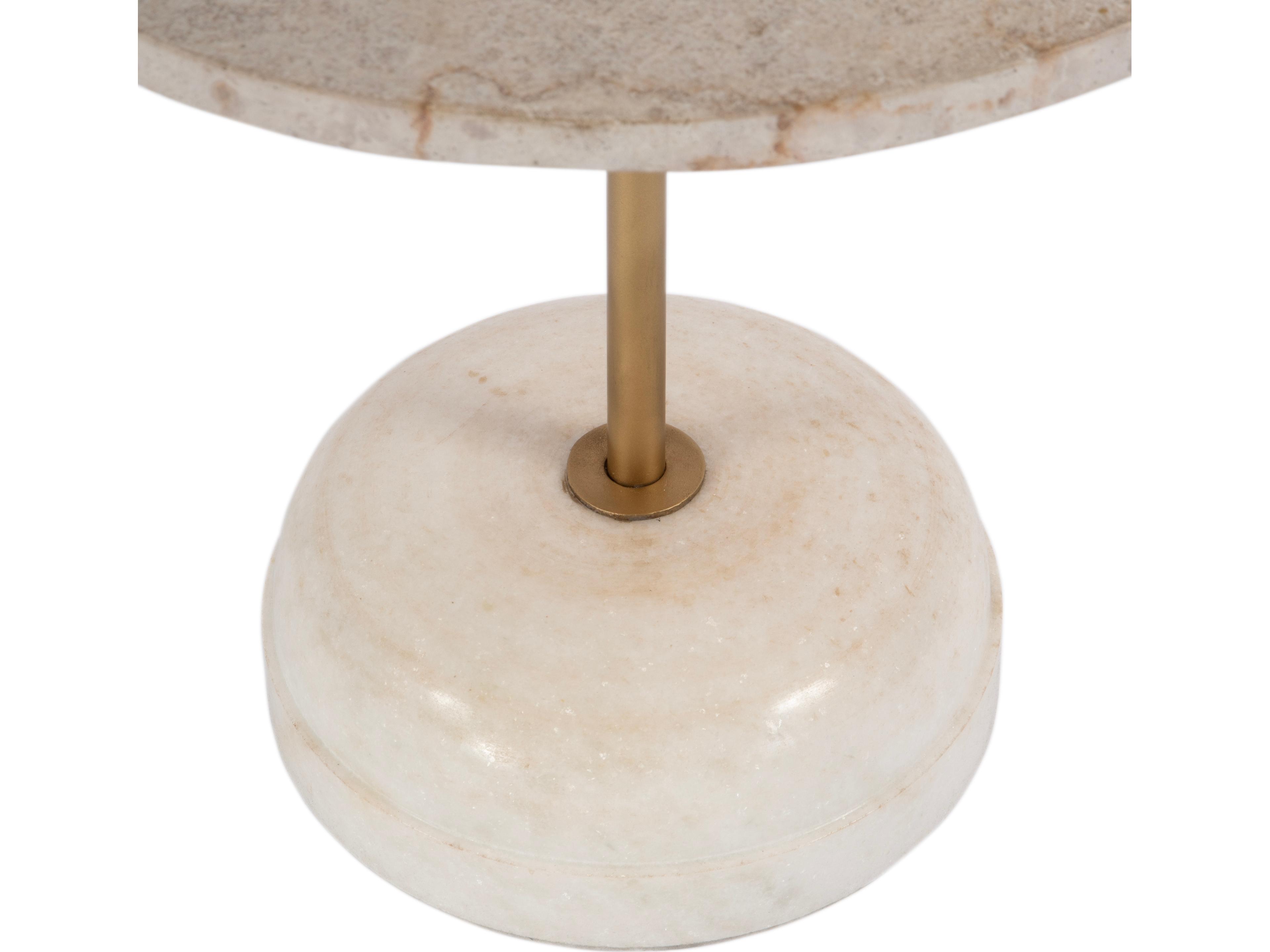 Butler Lucia Round Marble & Metal End Table