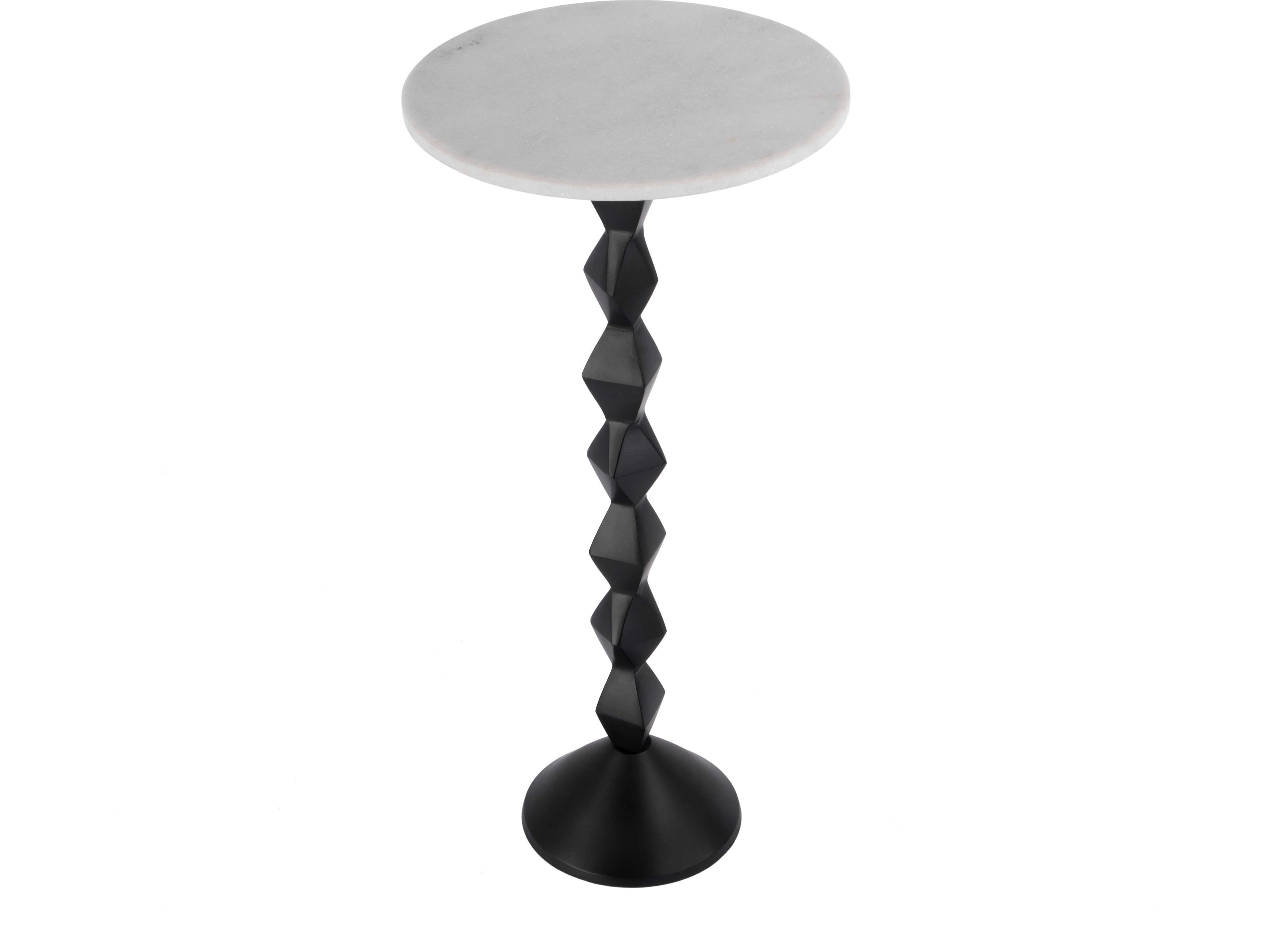Butler Ada Round Marble Black White End Table